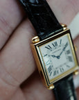 Cartier Yellow Gold Tank Obus Ref. 1630 with Black Enamel