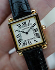 Cartier Yellow Gold Tank Obus Ref. 1630 with Black Enamel