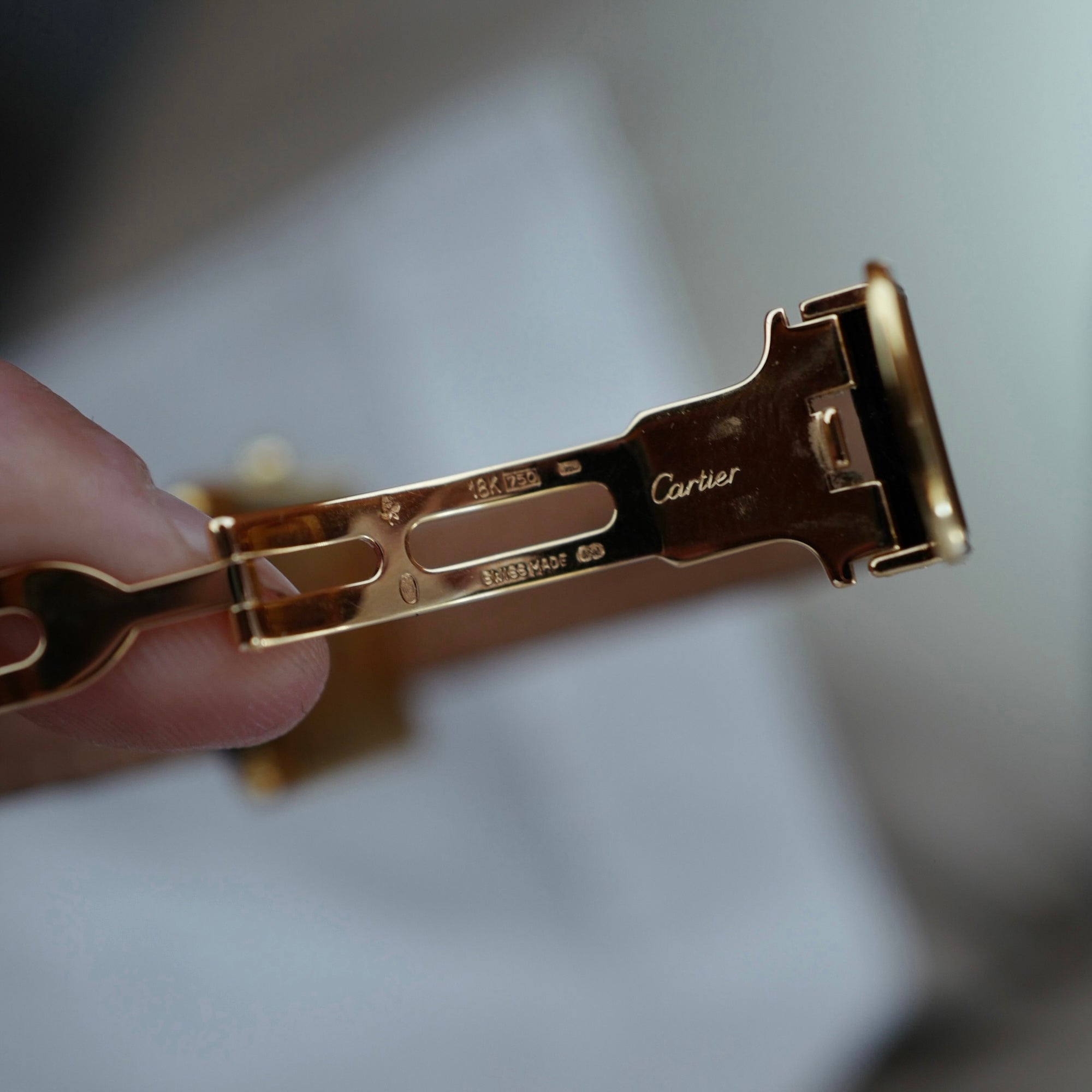 Cartier Yellow Gold Tank Obus Ref. 1630 with Black Enamel