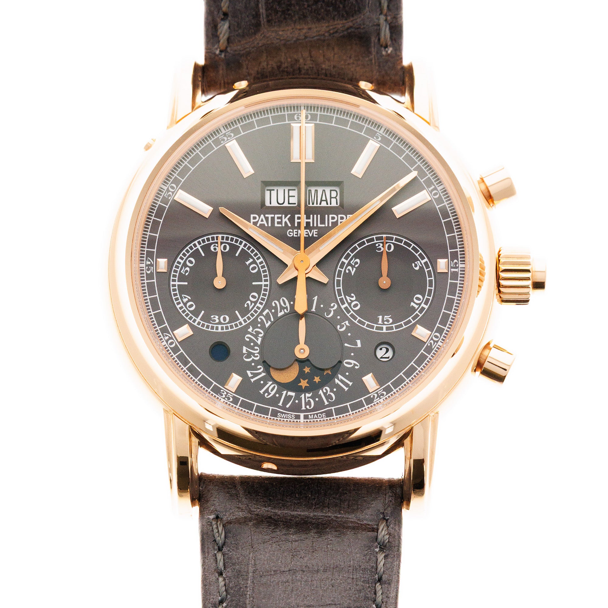 Patek Philippe Rose Gold Split Seconds Perpetual Calendar Chronograph Ref. 5204R