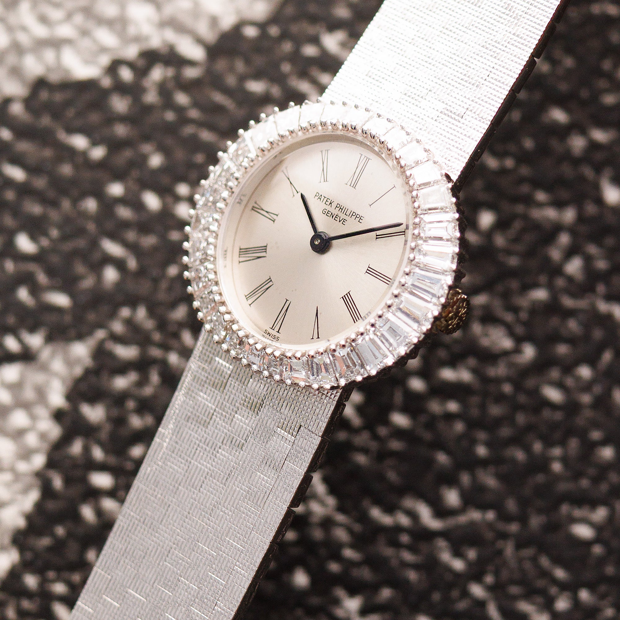 Patek Philippe White Gold Baguette Bezel Watch Ref. 3357/2