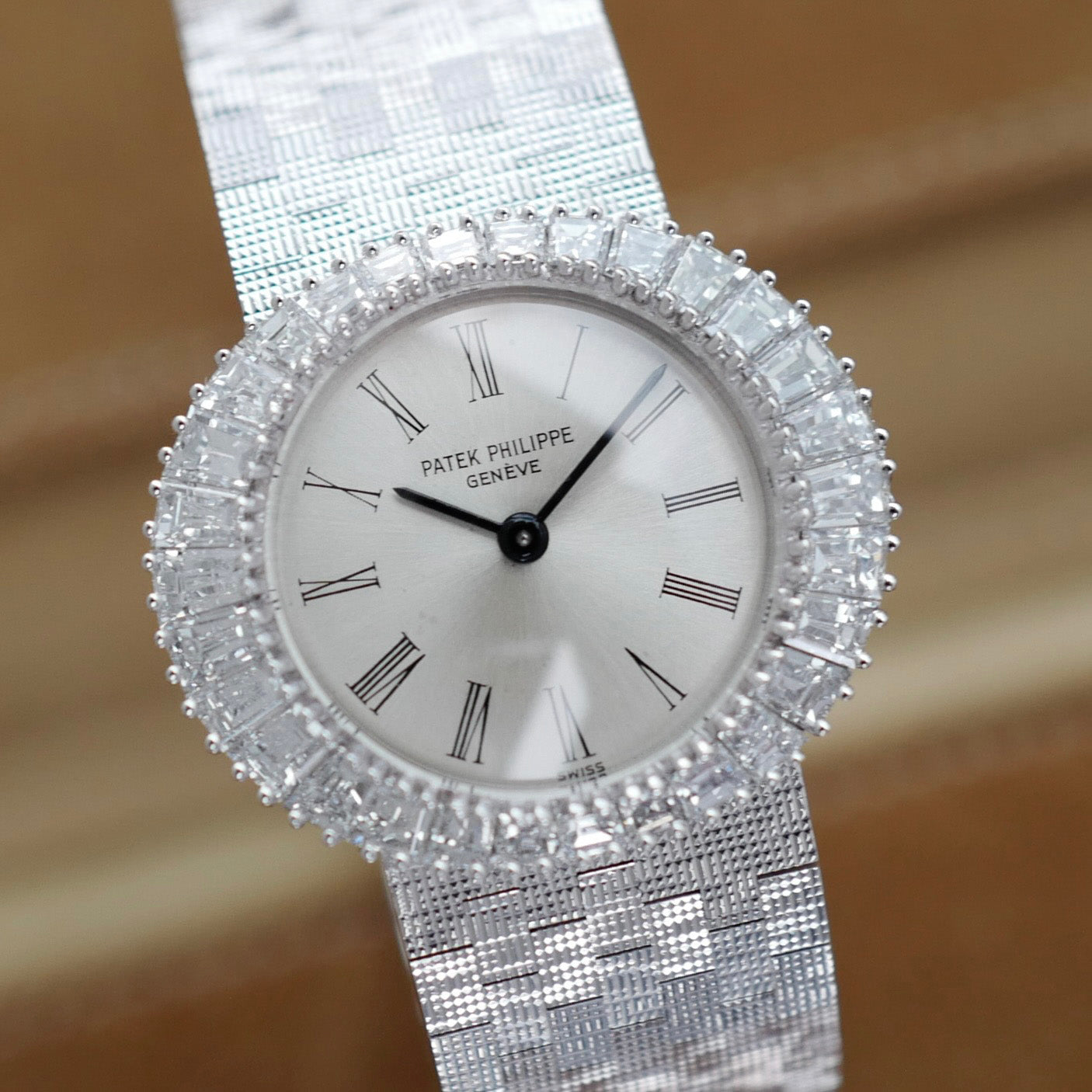 Patek Philippe White Gold Baguette Bezel Watch Ref. 3357/2