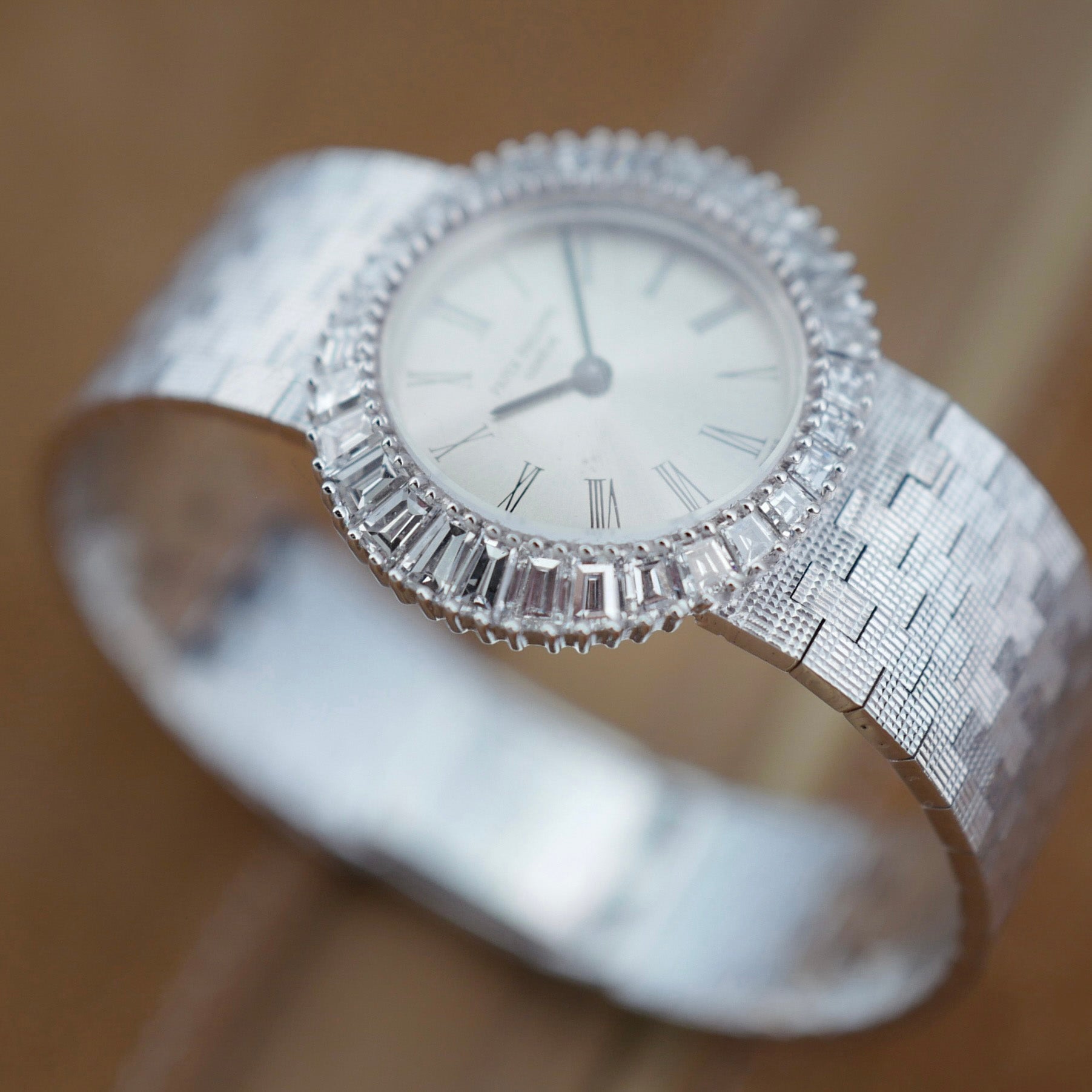 Patek Philippe White Gold Baguette Bezel Watch Ref. 3357/2