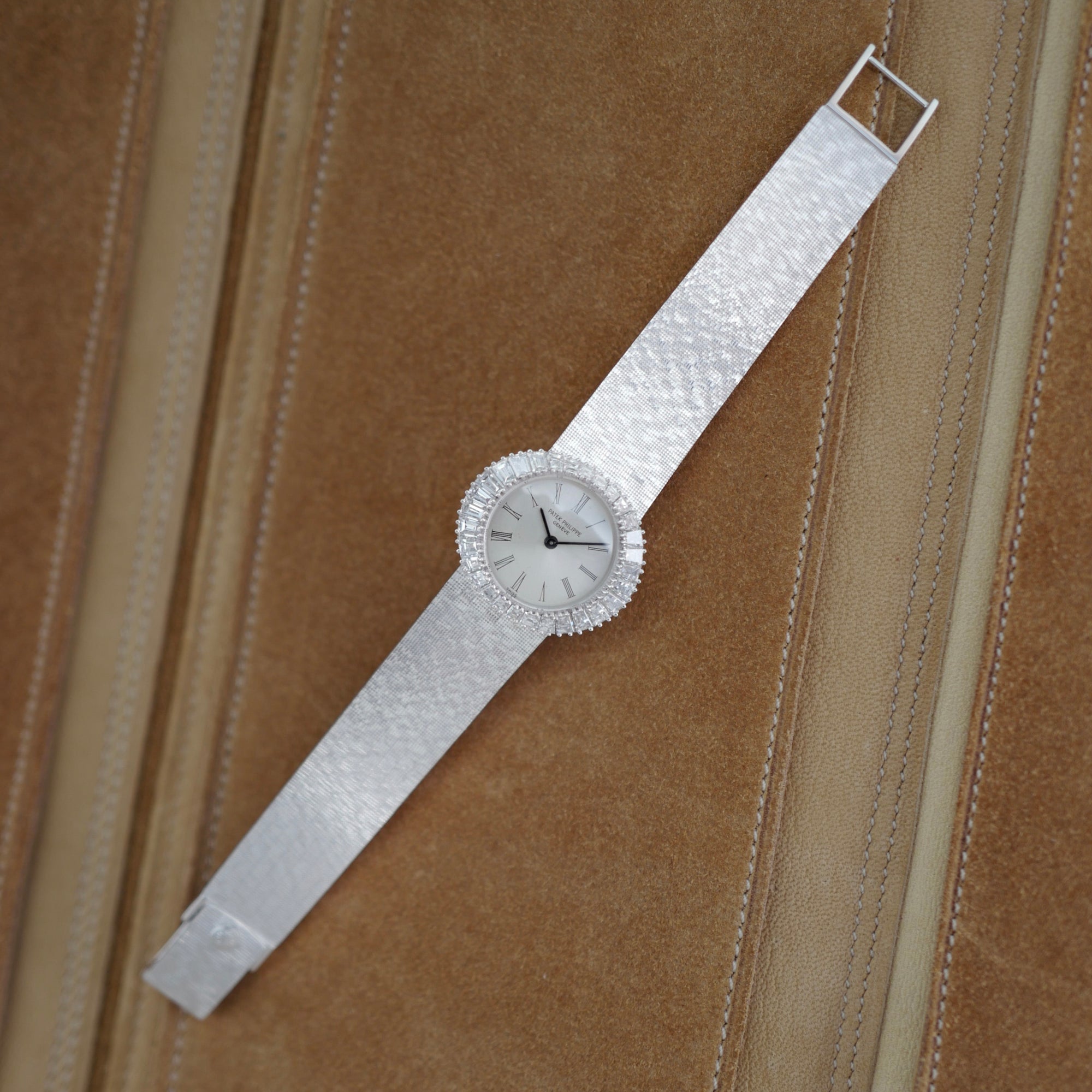 Patek Philippe White Gold Baguette Bezel Watch Ref. 3357/2