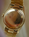Rolex Yellow Gold Day-Date Watch Ref. 18078 with Bark Finish and Deep Blue Dial (New Arrival)