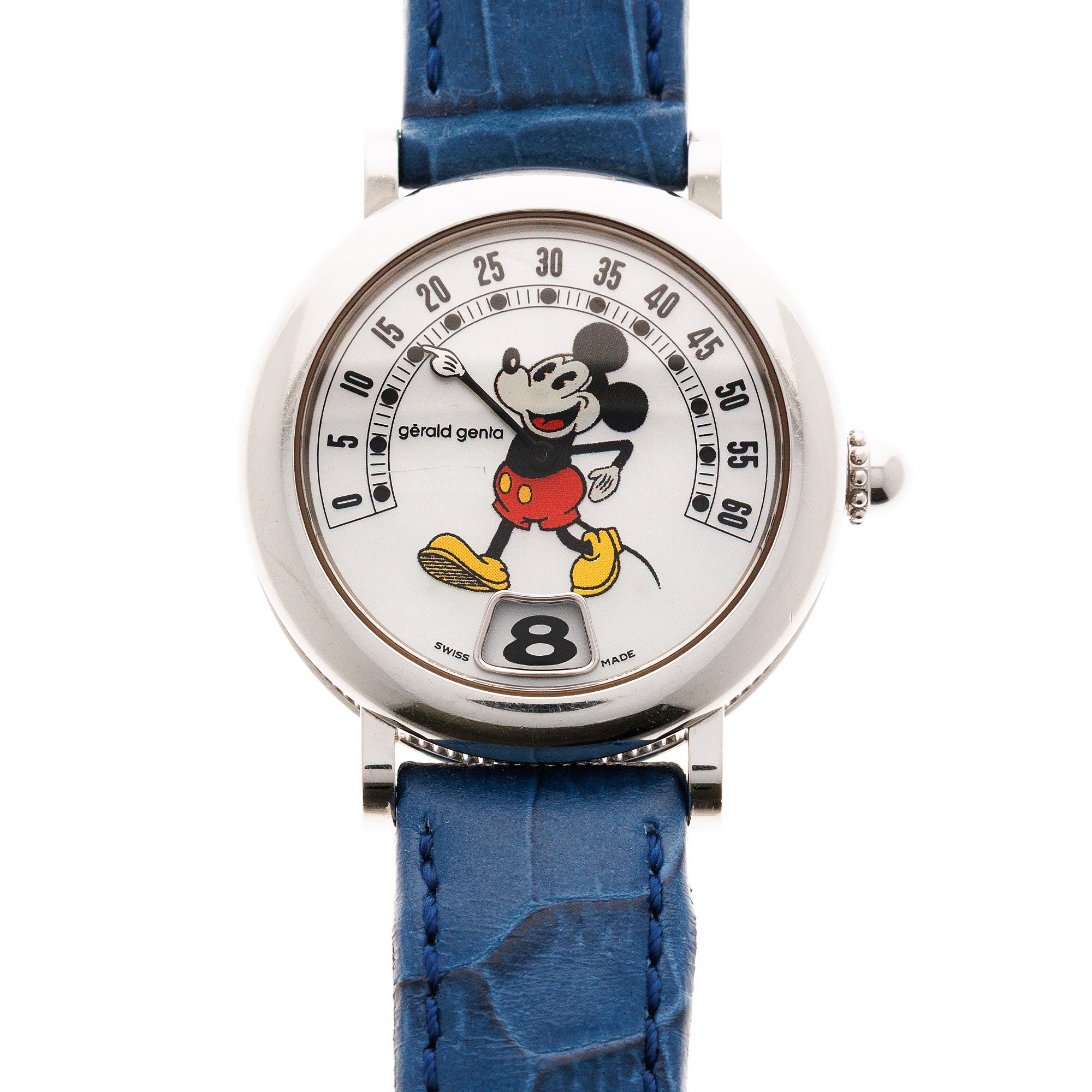 Gerald Genta Steel Retrograde Mickey Mouse Watch Ref. G3612