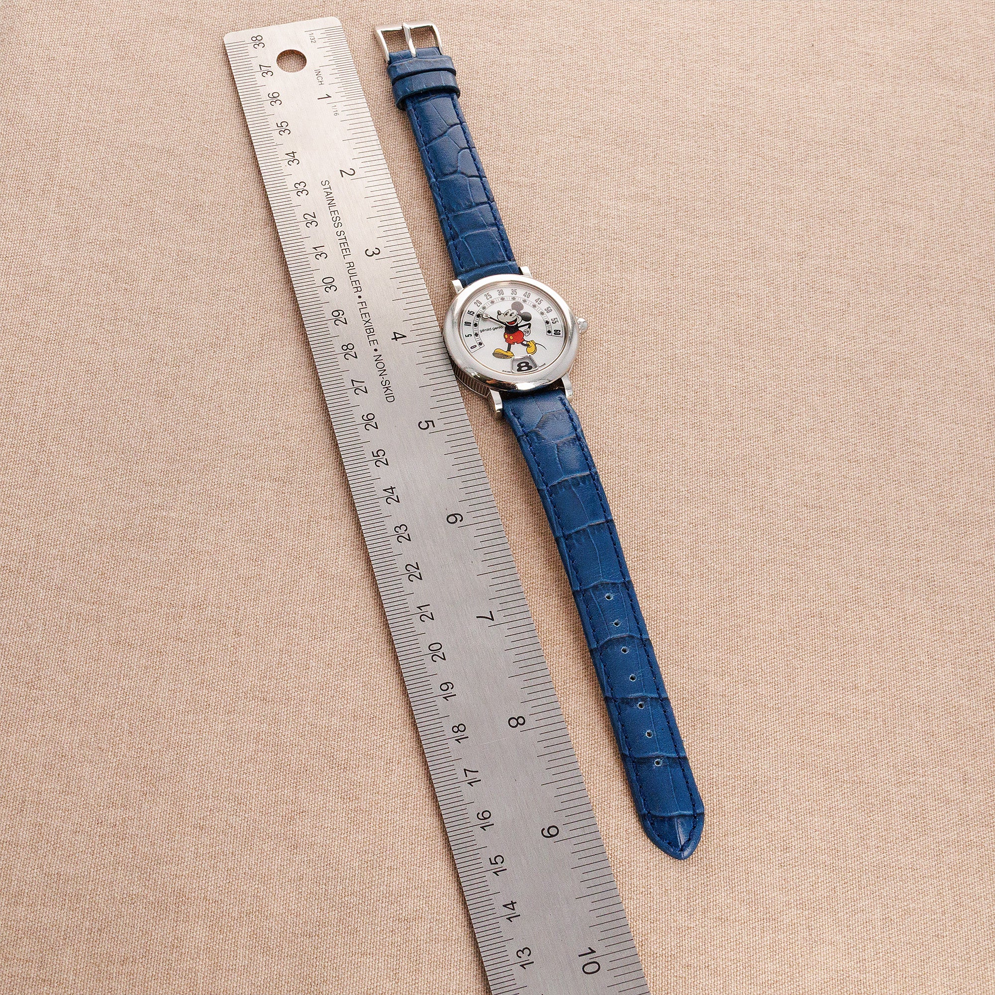 Gerald Genta Steel Retrograde Mickey Mouse Watch Ref. G3612