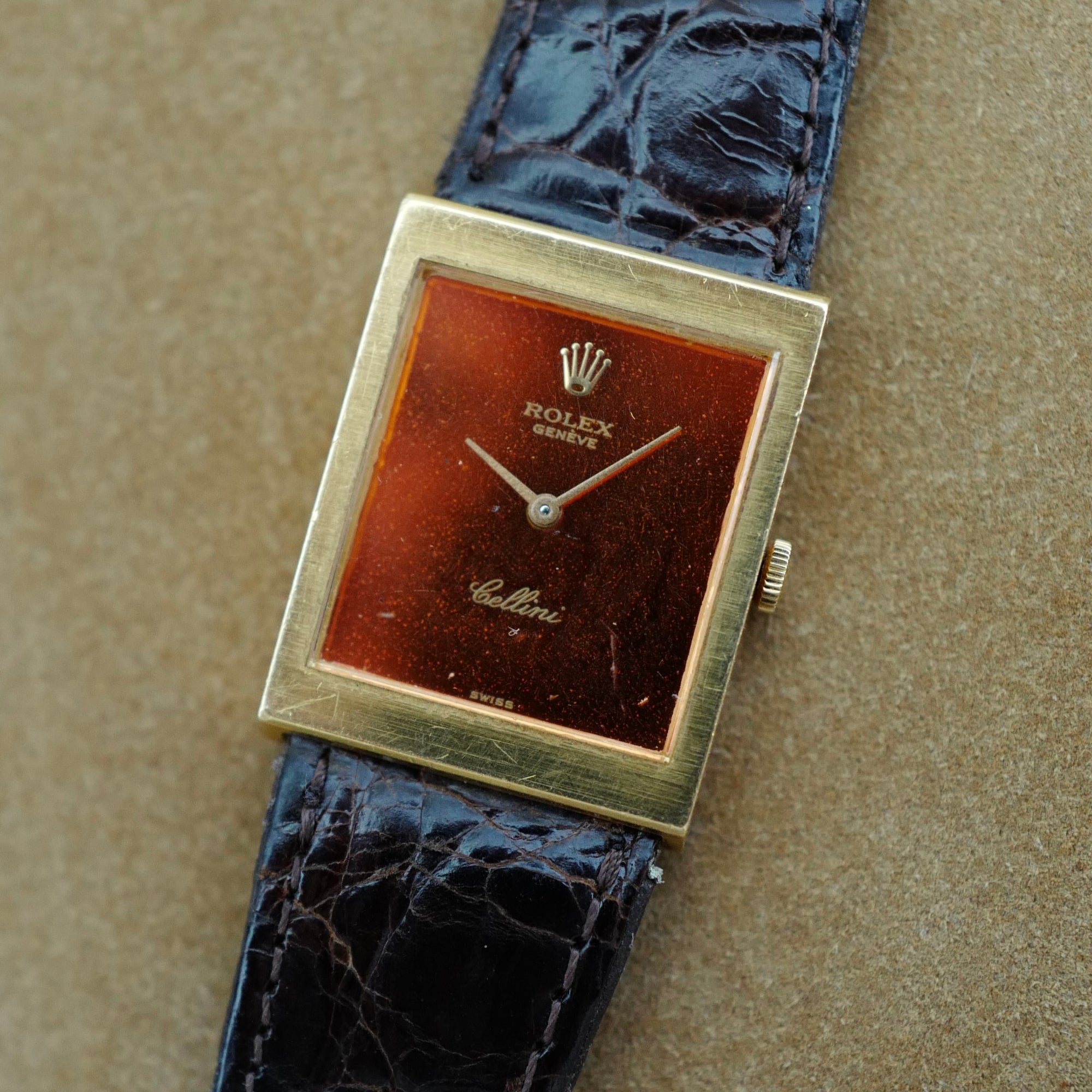 Rolex Yellow Gold Cellini Watch Ref. 4014/8 with Orange Dial (New Arrival)
