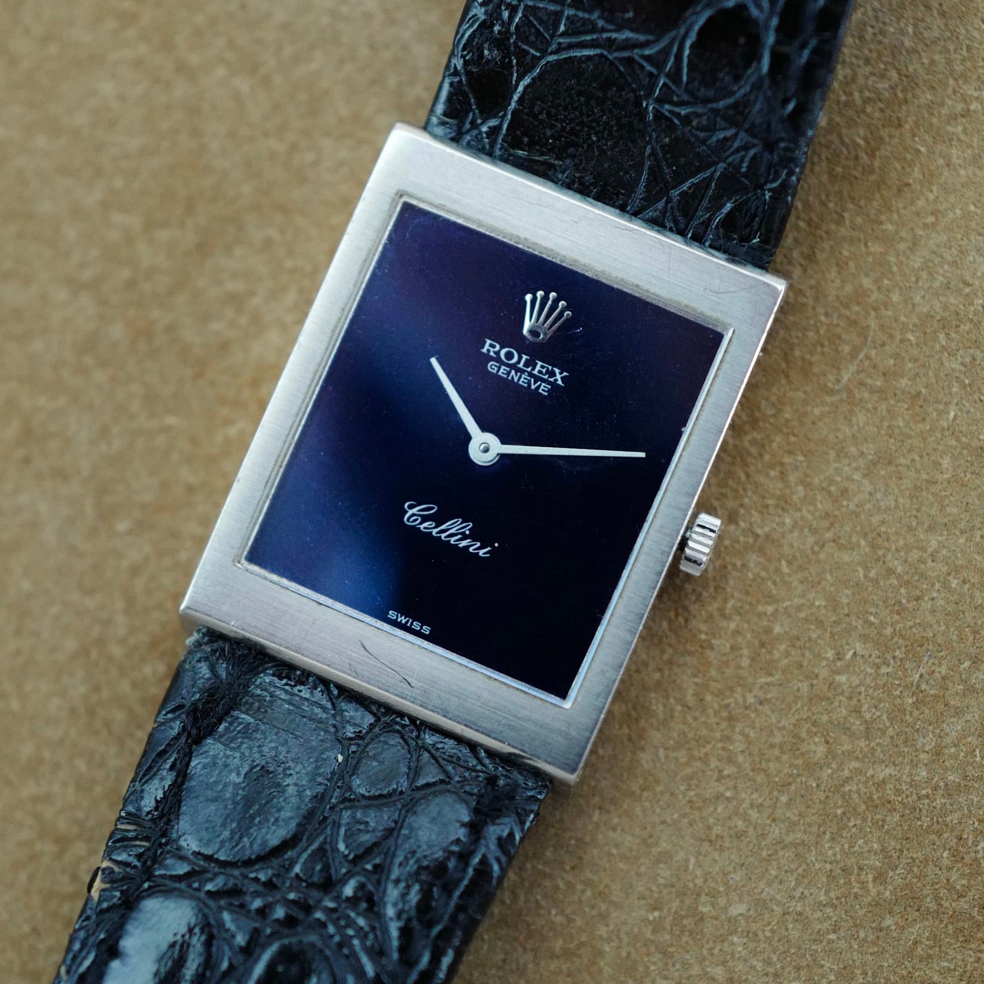 Rolex White Gold Cellini Watch Ref. 4014/9 with Blue Dial (New Arrival)
