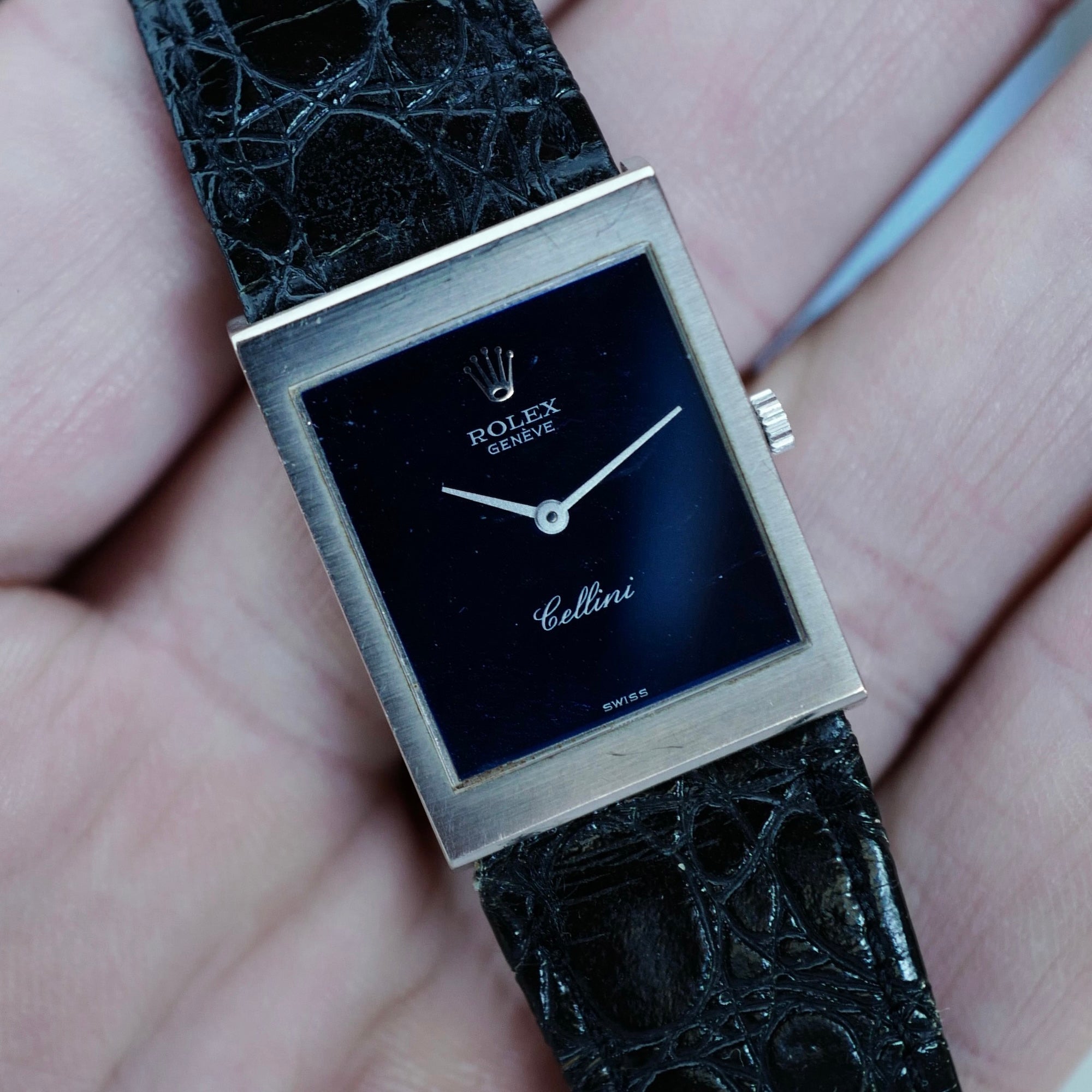 Rolex White Gold Cellini Watch Ref. 4014/9 with Blue Dial (New Arrival)
