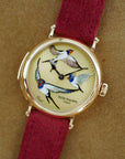 Patek Philippe Rose Gold Rare Handcraft Minute Repeater Watch Ref. 7000 with Cloisonne Swallows