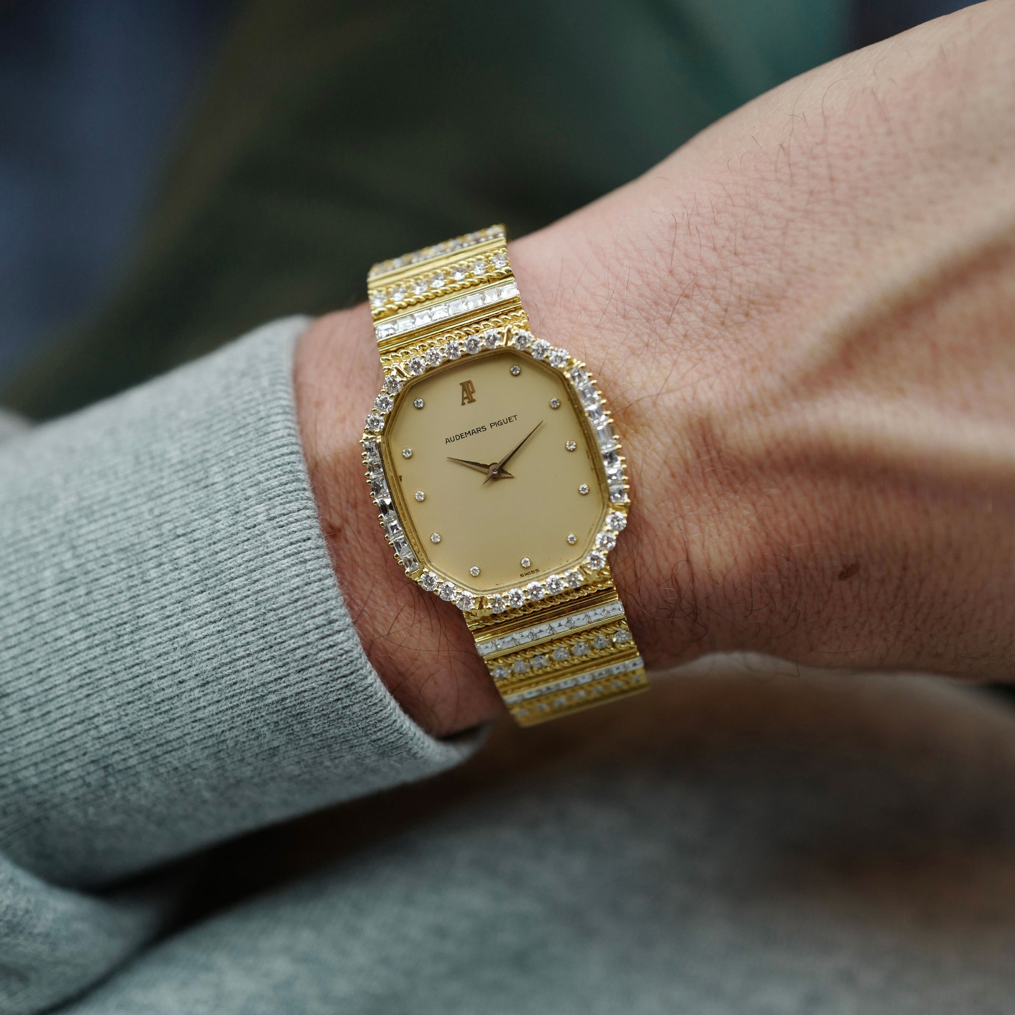 Audemars Yellow Gold and Diamond Bracelet Watch Ref. 4207