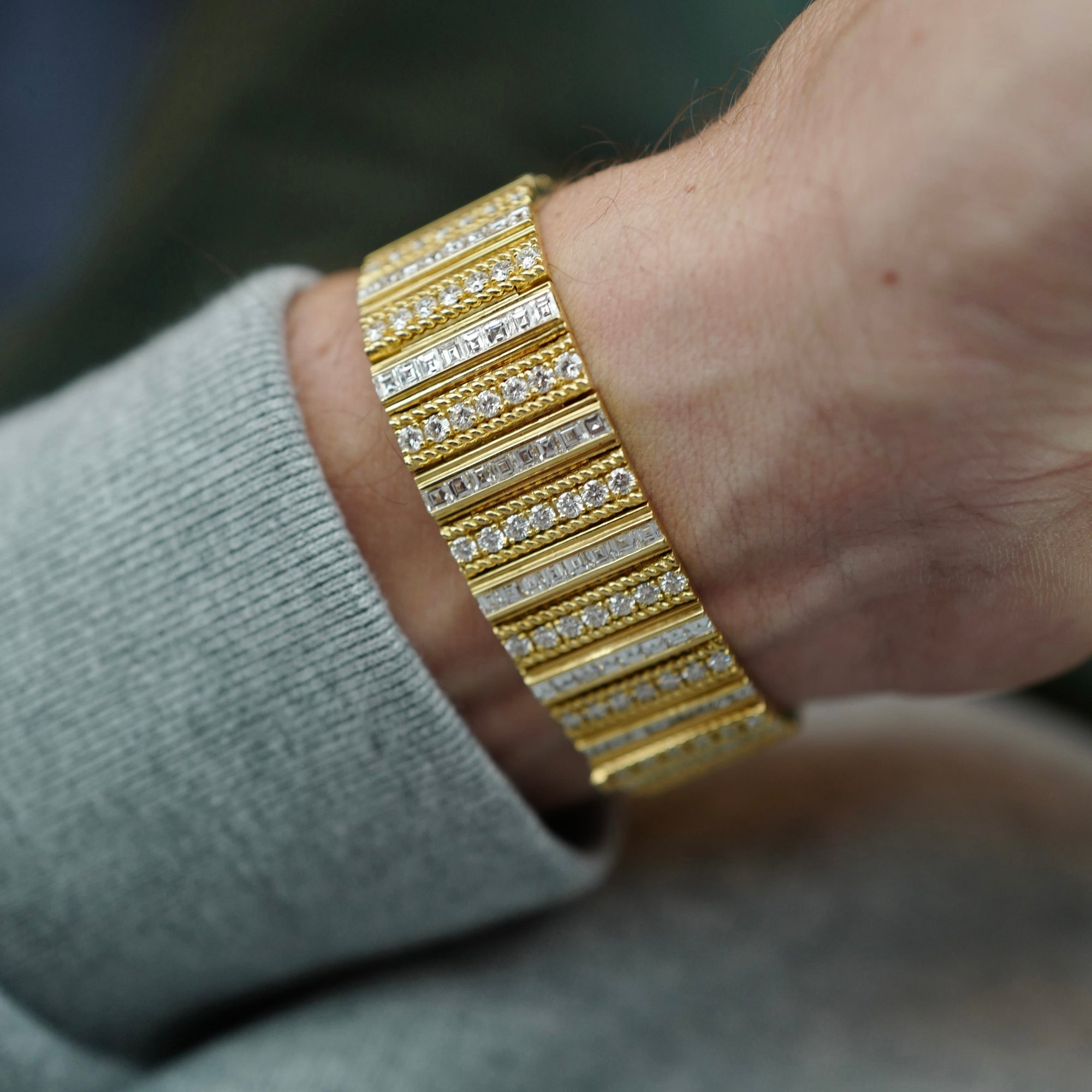 Audemars Yellow Gold and Diamond Bracelet Watch Ref. 4207