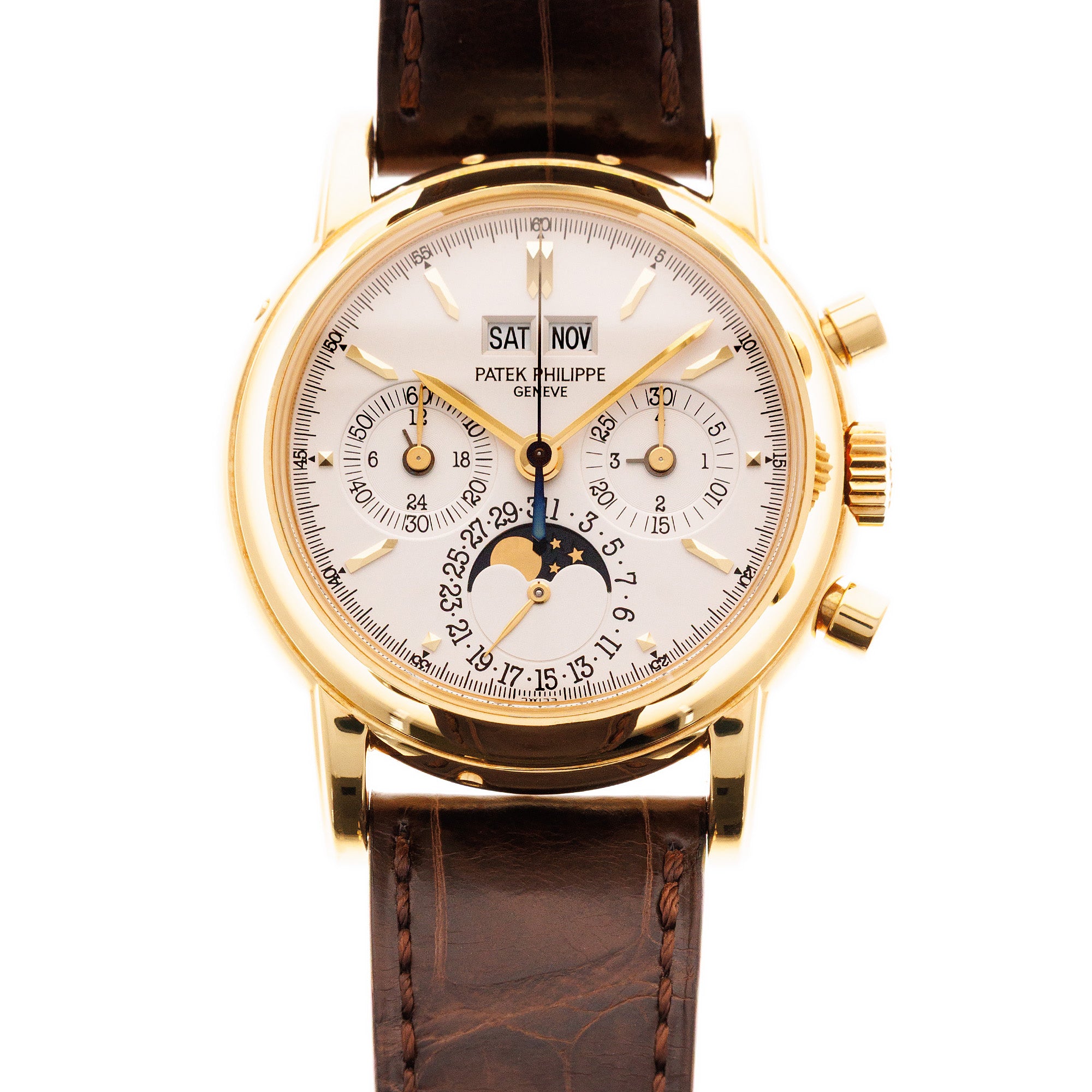 Patek Philippe Yellow Gold Perpetual Calendar Chrono Fourth Series Watch Ref. 3970