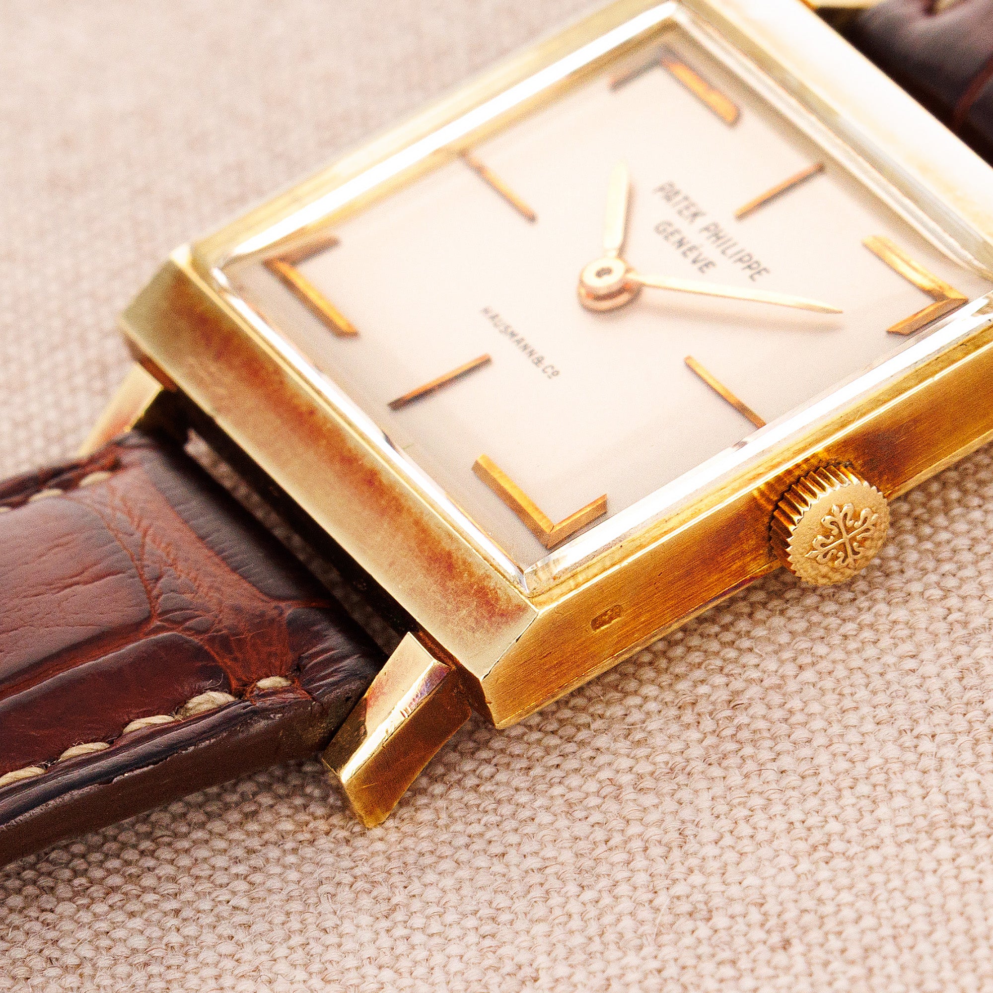 Patek Philippe Yellow Gold Square Watch Ref. 3406 Retailed by Hausmann &amp; Co.