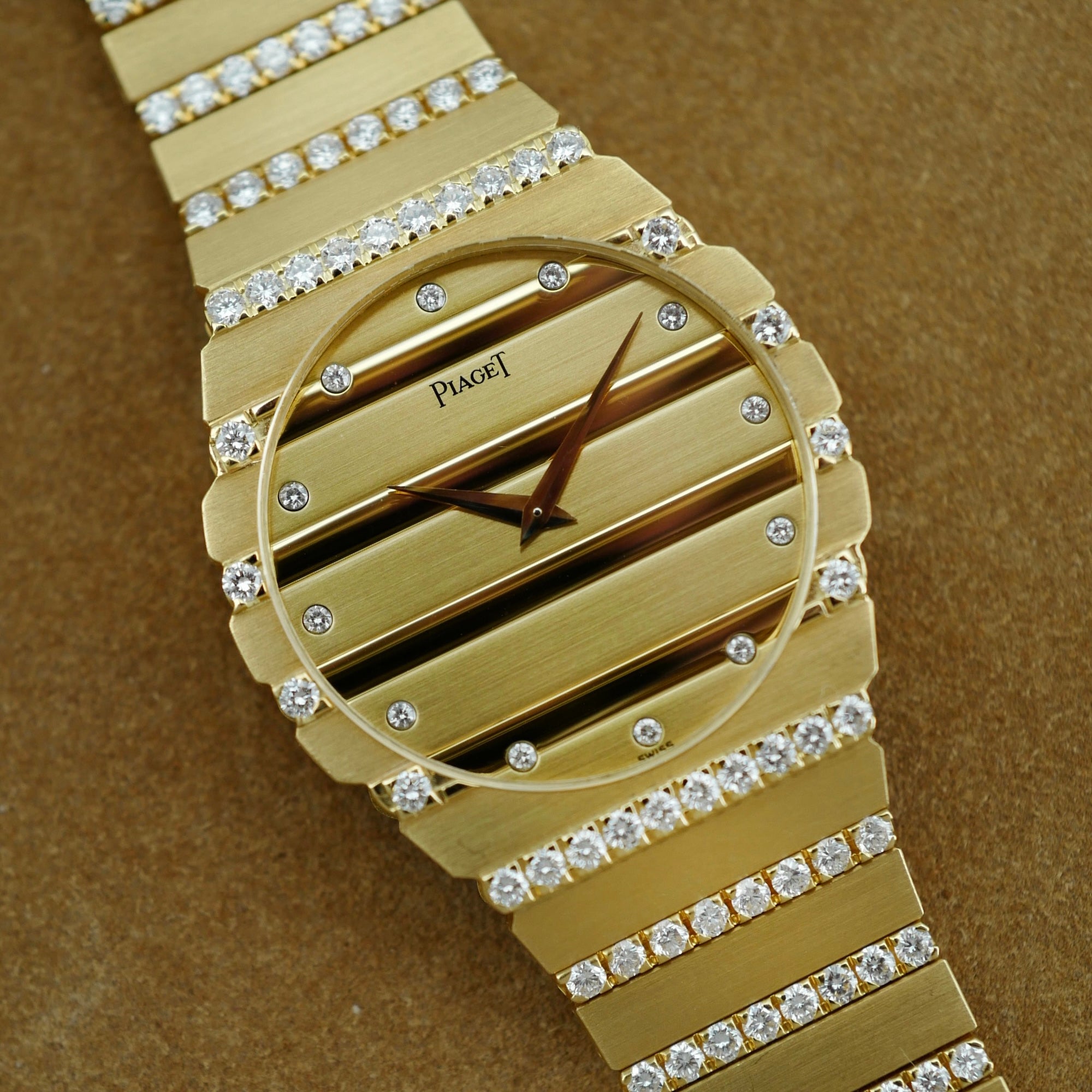 Piaget Yellow Gold Polo Watch Ref. 7661C with Original Diamonds (New Arrival)