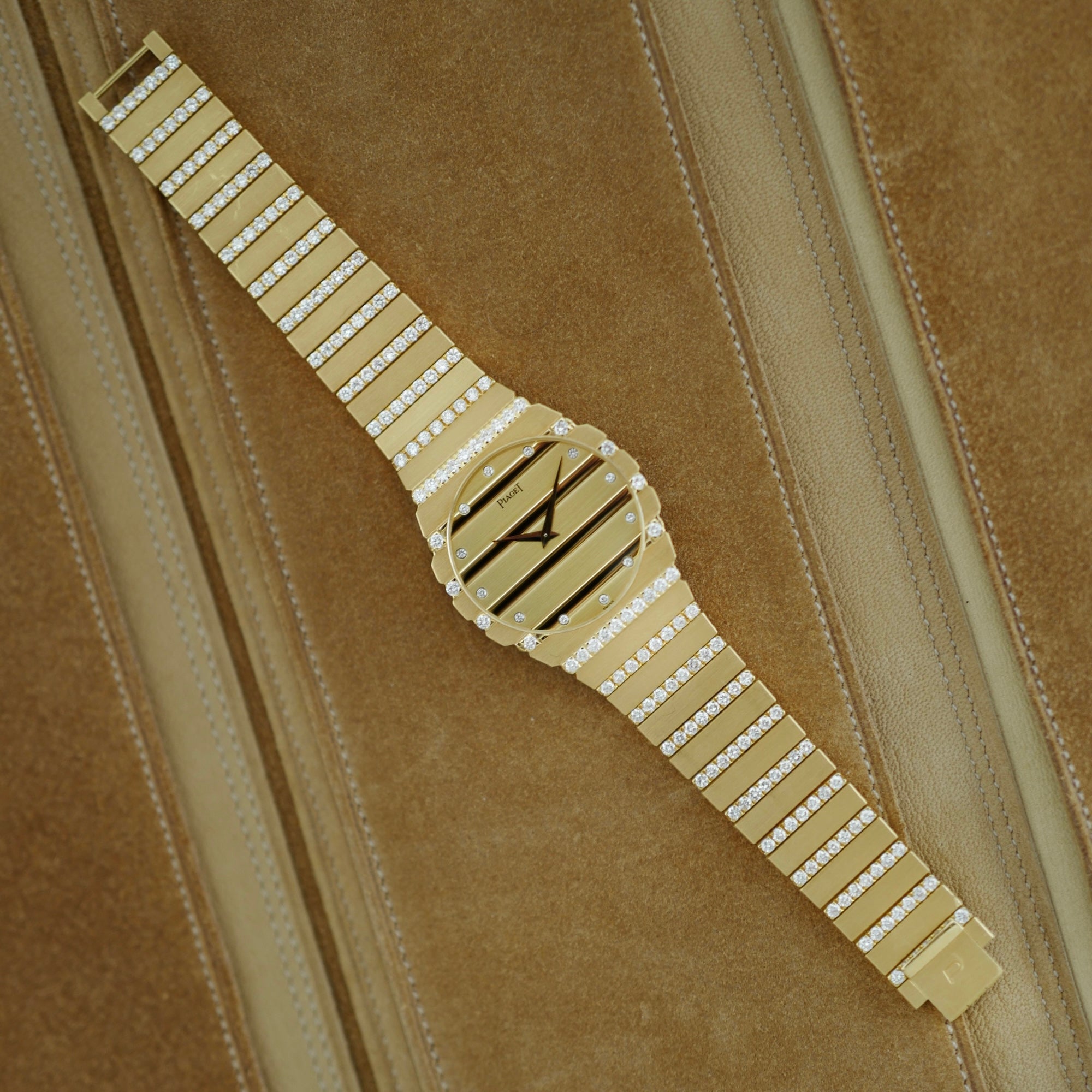 Piaget Yellow Gold Polo Watch Ref. 7661C with Original Diamonds (New Arrival)