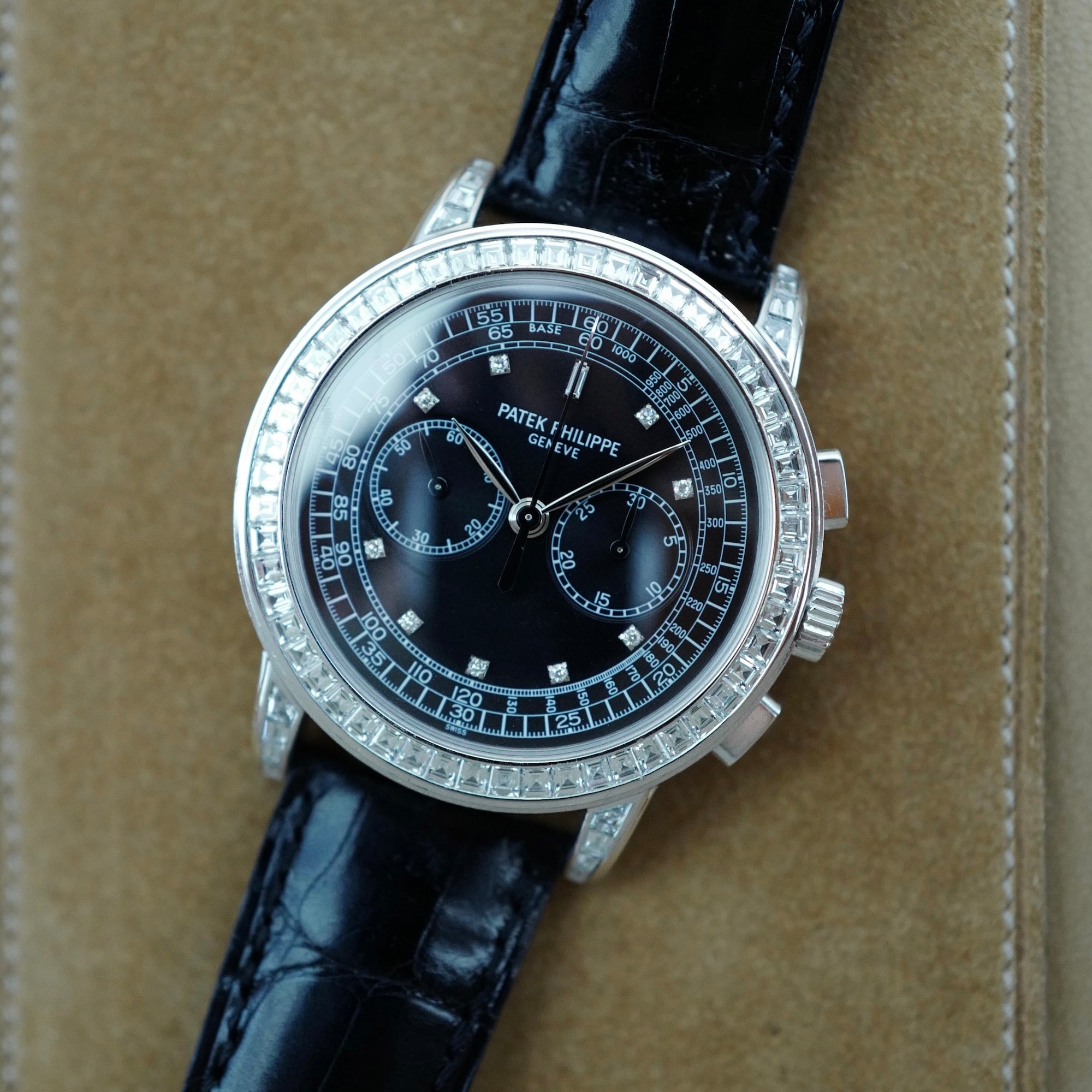 Patek Philippe White Gold Chronograph Diamond Watch Ref. 5071 (New Arrival)