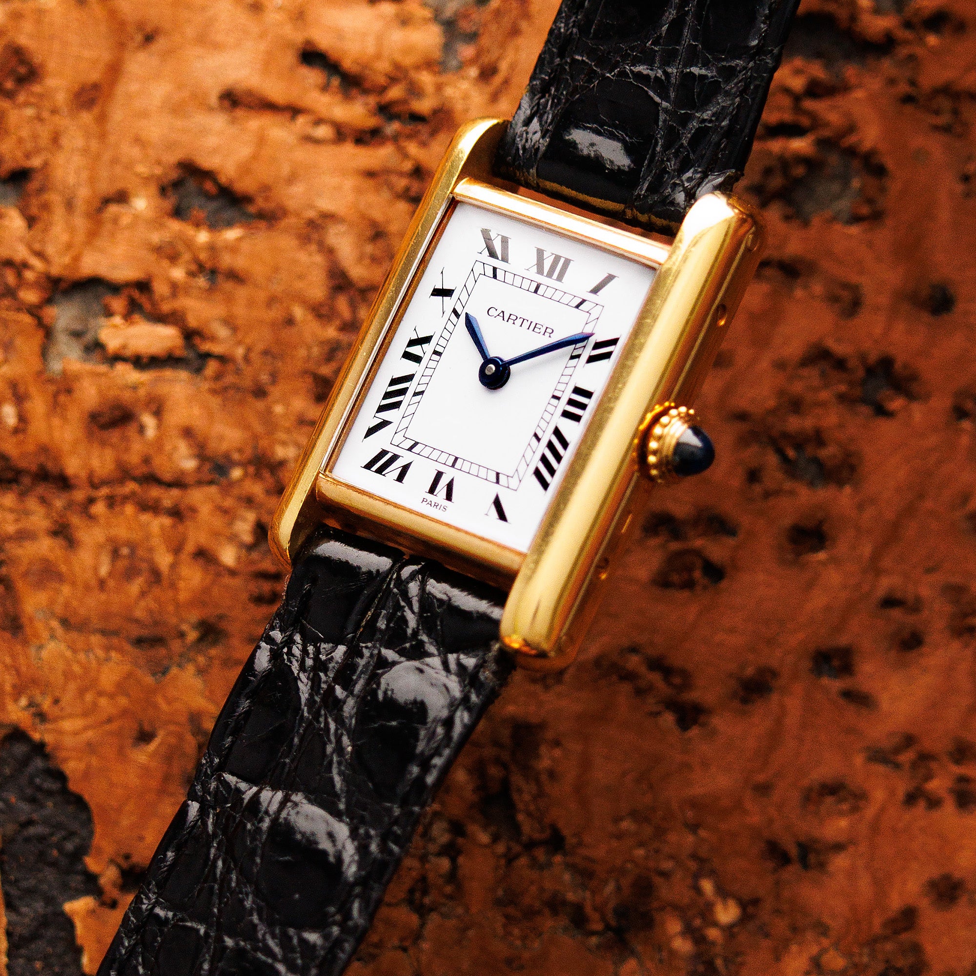 Cartier Yellow Gold Tank with Paris Dial