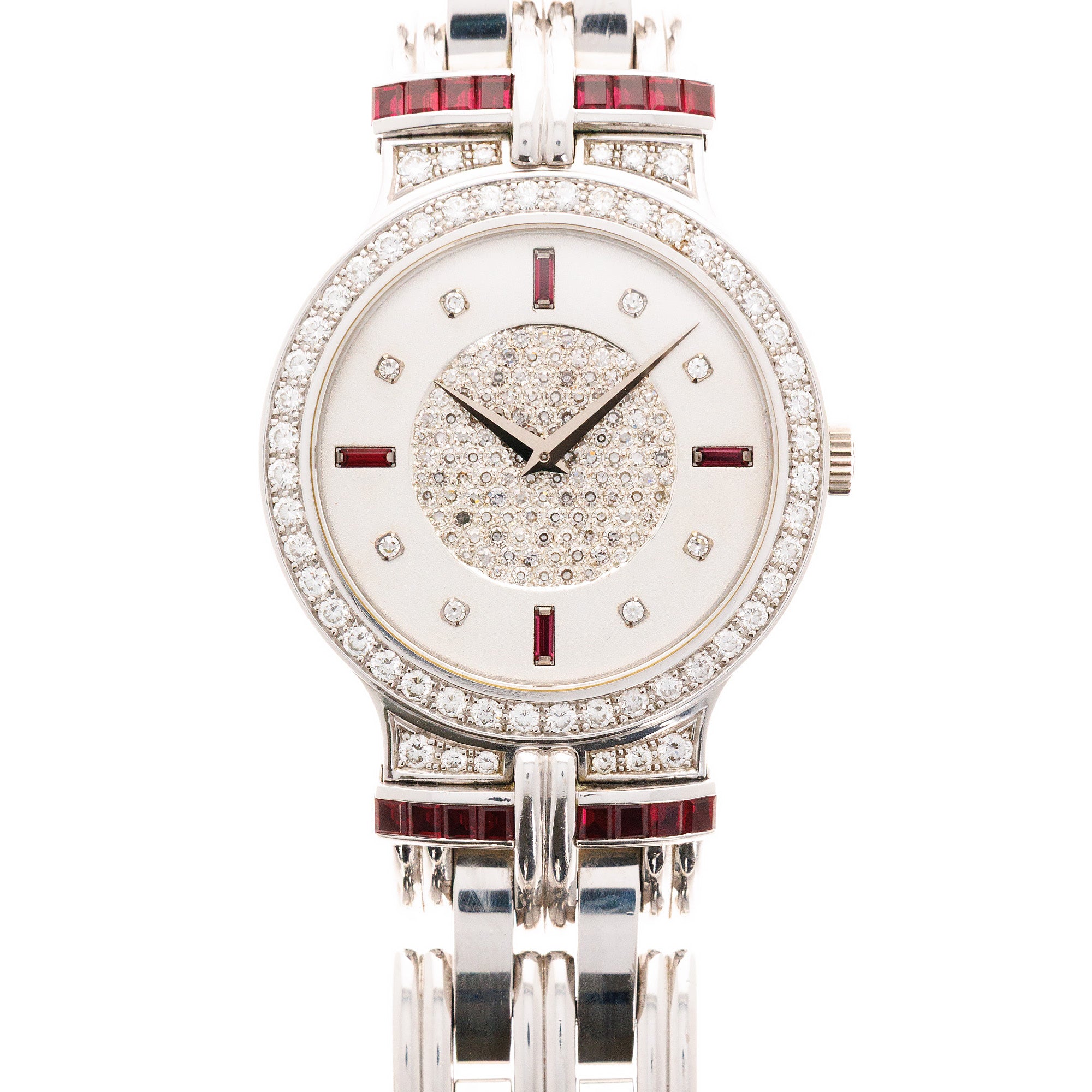 Patek Philippe White Gold Watch Ref 3964 with Diamonds and Rubies