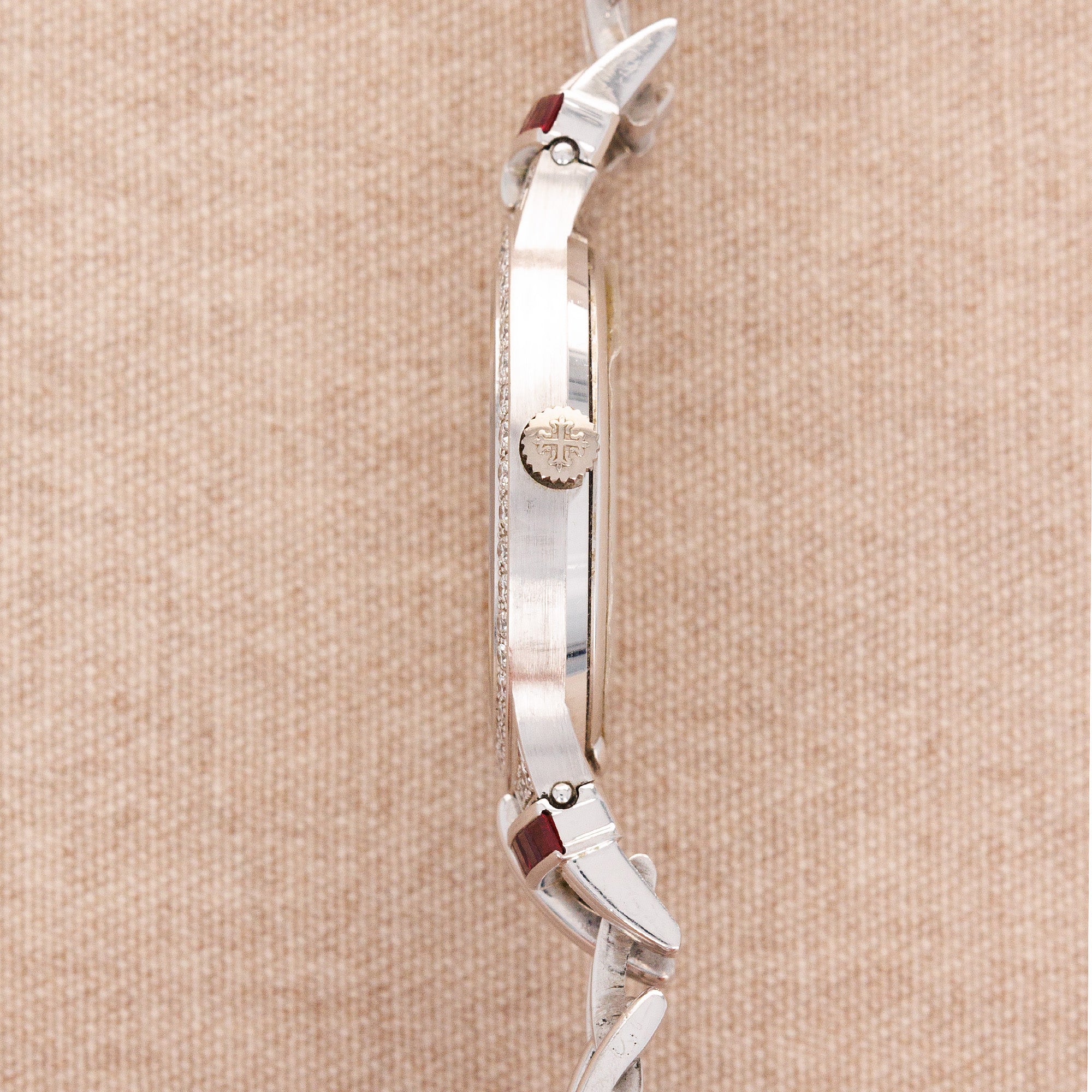 Patek Philippe White Gold Watch Ref 3964 with Diamonds and Rubies