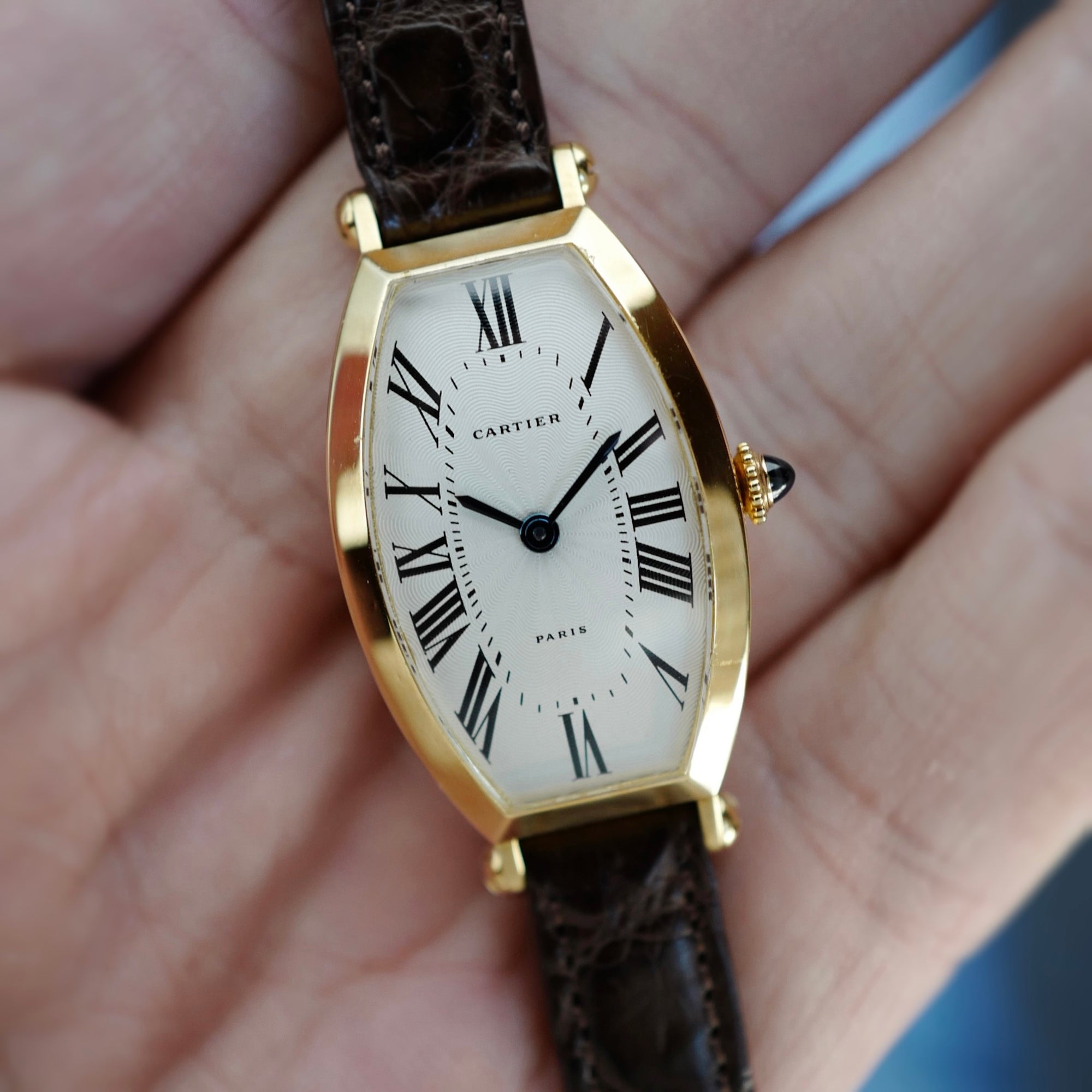 Cartier Yellow Gold Tonneau Watch, Paris 1991 (New Arrival)