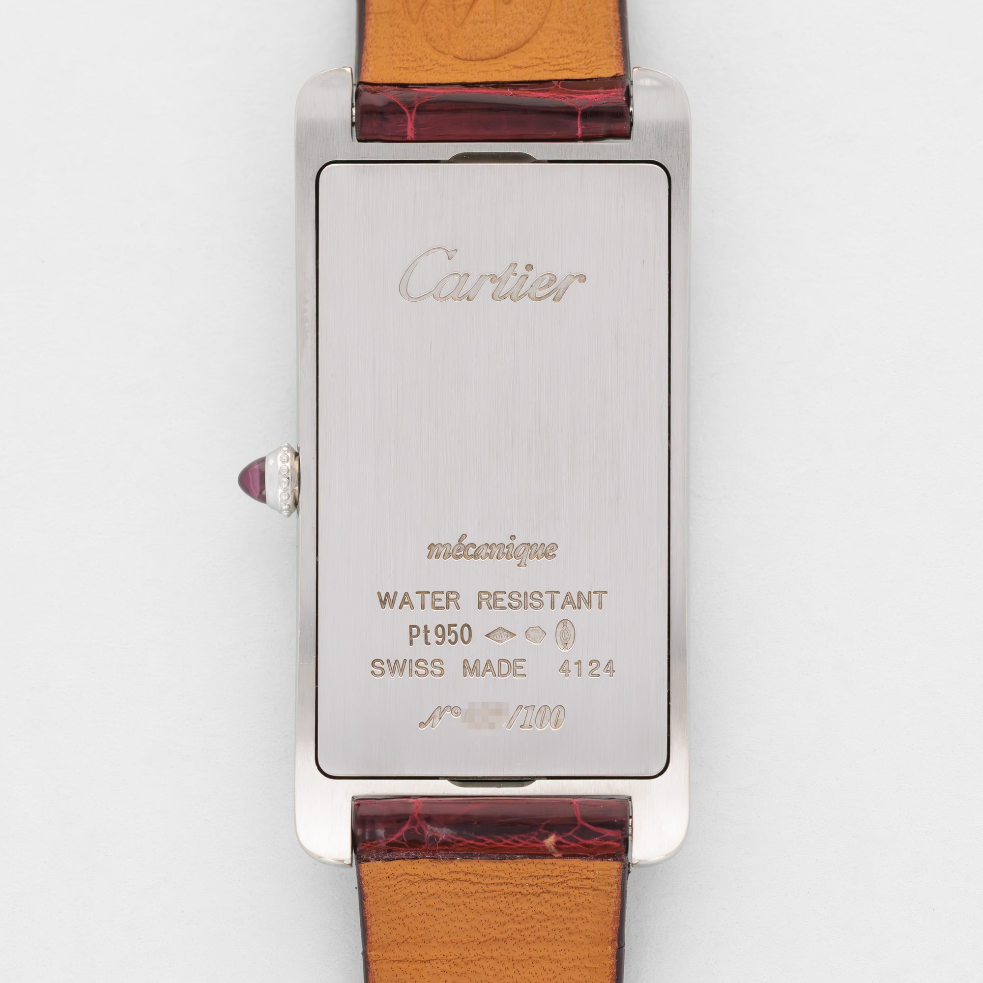 Cartier Platinum Tank Cintree Ref. 4124