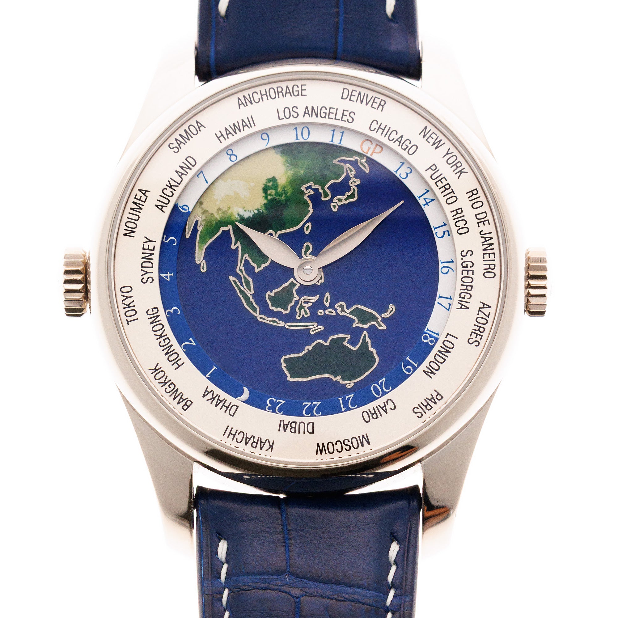 Girard Perregaux White Gold Triple Bridge Tourbillon Ref. 99350 with Unique Cloisonne Dial