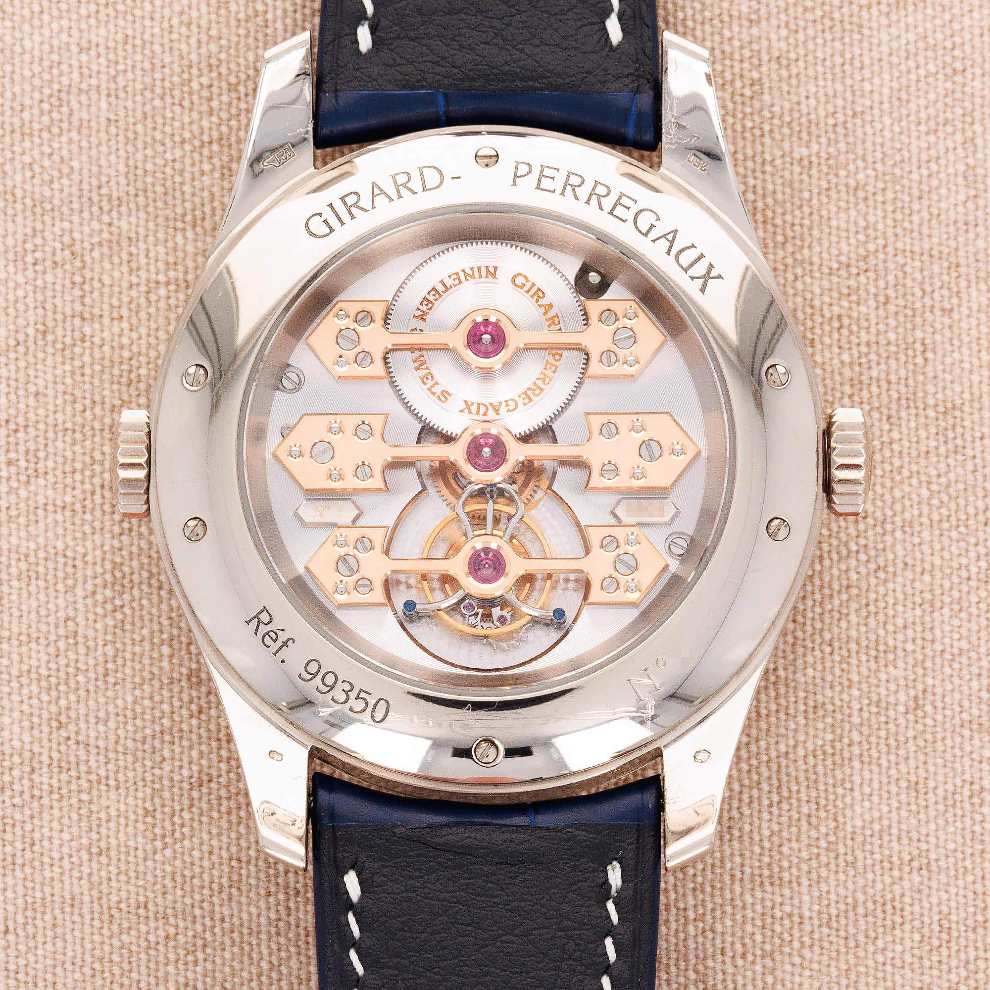 Girard Perregaux White Gold Triple Bridge Tourbillon Ref. 99350 with Unique Cloisonne Dial
