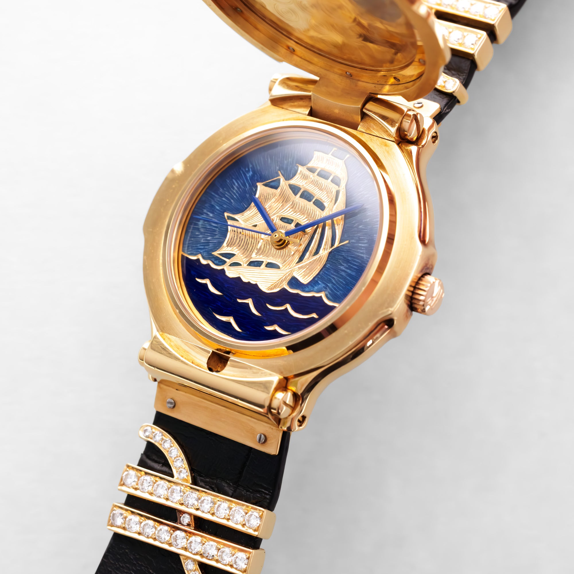 Hublot Yellow Gold MDM Cloisonne Ship Cover Watch Ref. 1589.8