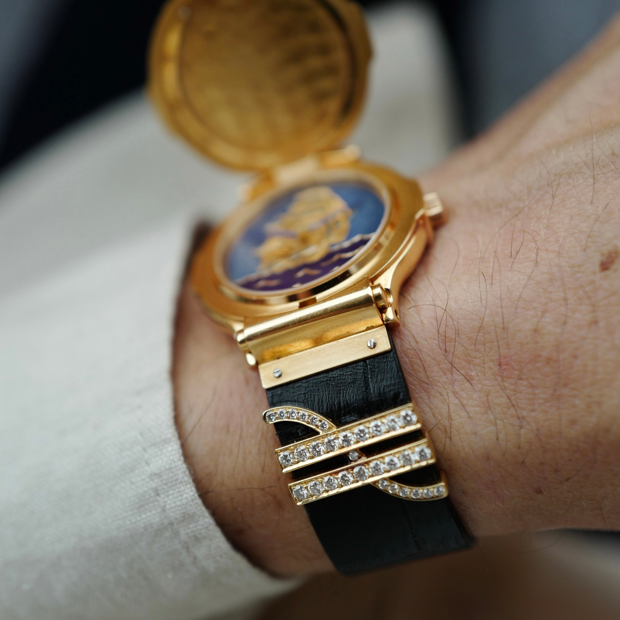 Hublot Yellow Gold MDM Cloisonne Ship Cover Watch Ref. 1589.8