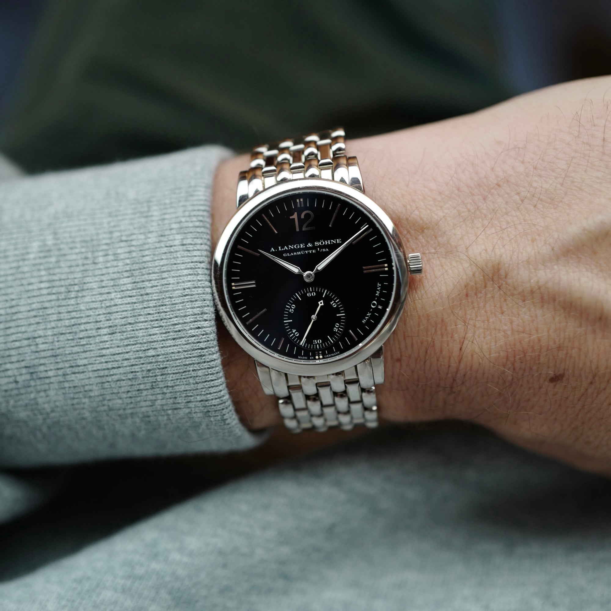 A. Lange & Sohne White Gold Saxomat Ref. 301.027 with Wellendorff Bracelet (New Arrival)