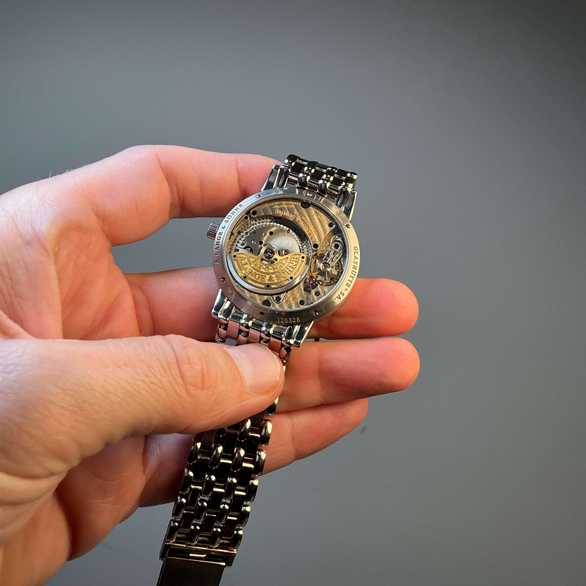 A. Lange & Sohne White Gold Saxomat Ref. 301.027 with Wellendorff Bracelet (New Arrival)