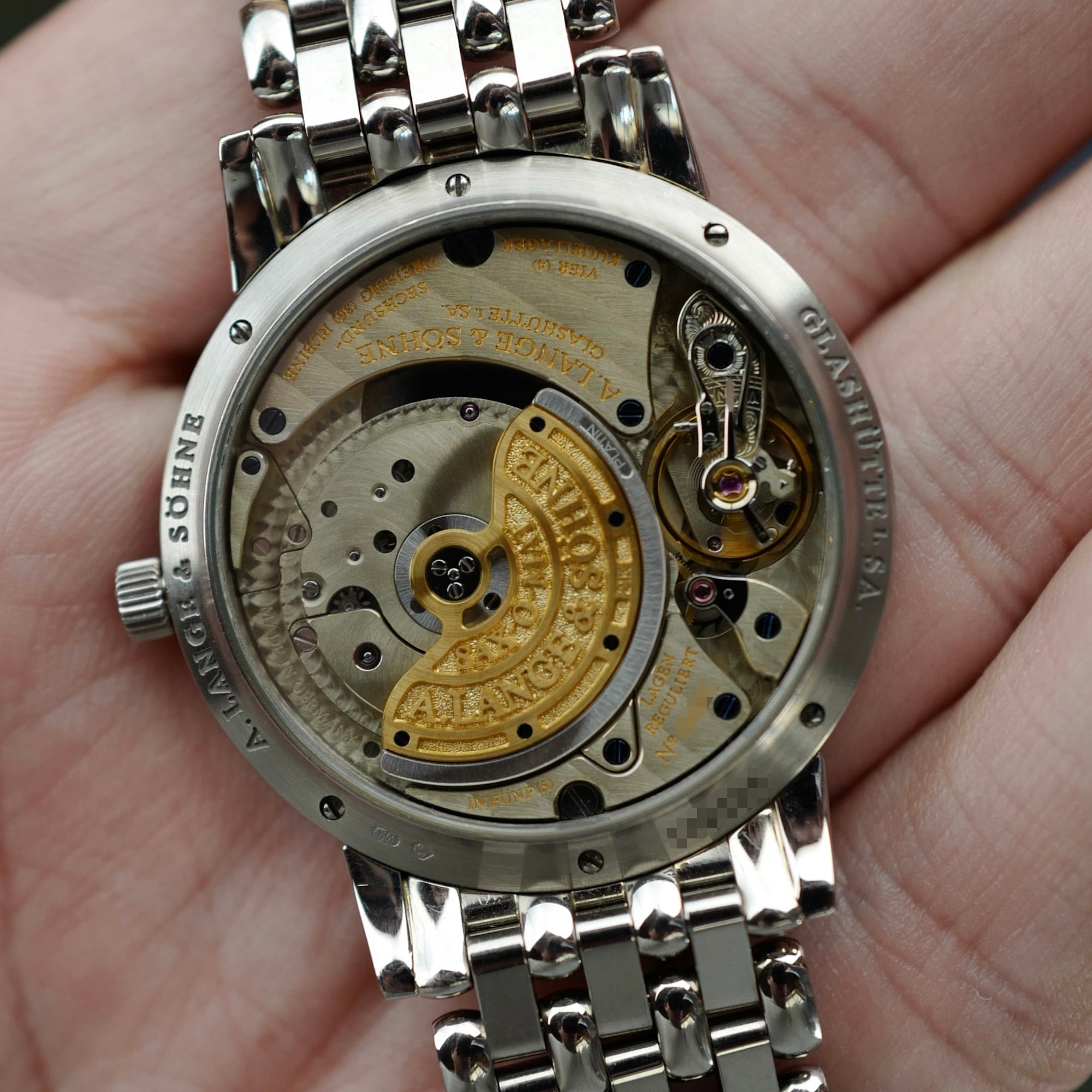 A. Lange & Sohne White Gold Saxomat Ref. 301.027 with Wellendorff Bracelet (New Arrival)