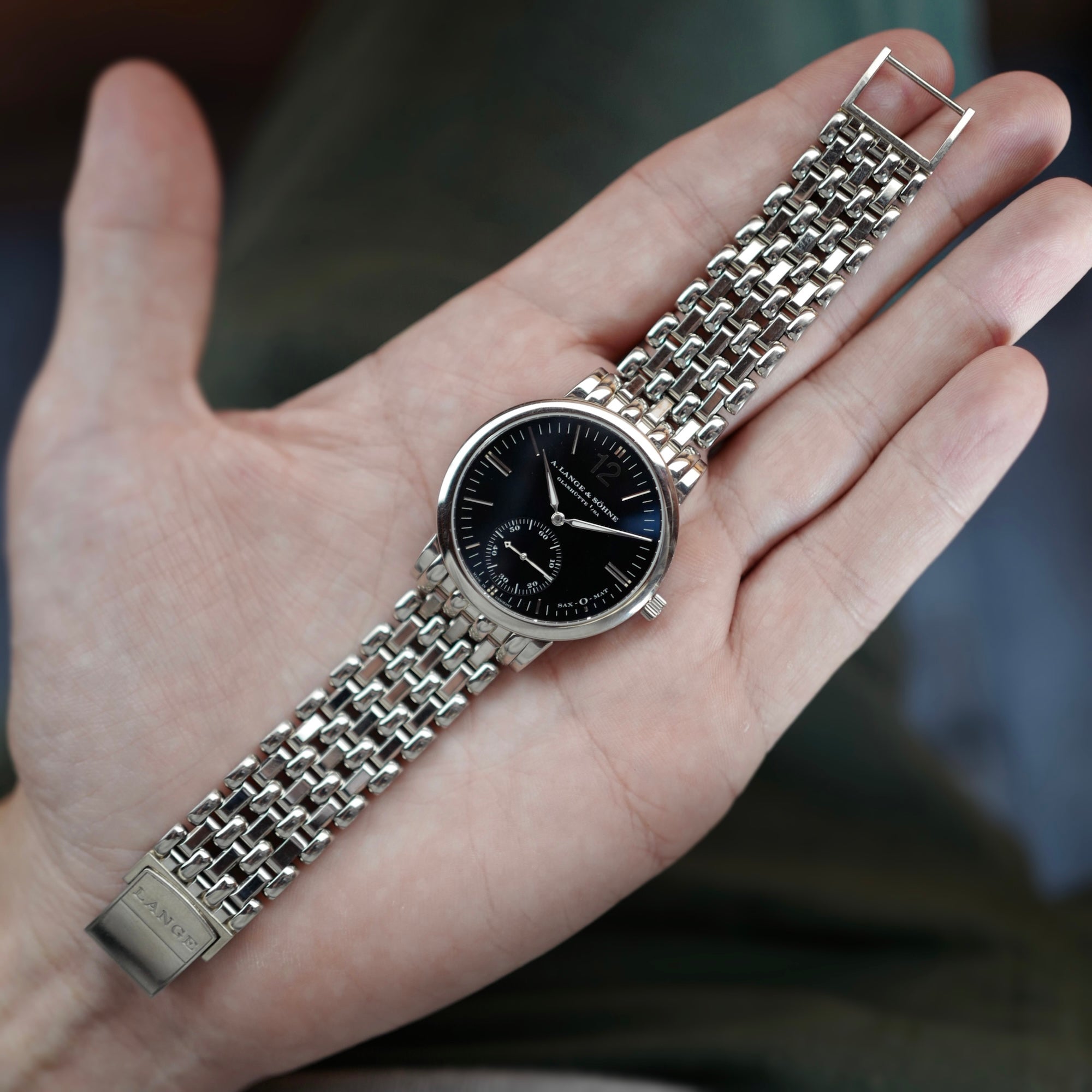 A. Lange &amp; Sohne White Gold Saxomat Ref. 301.027 with Wellendorff Bracelet (New Arrival)