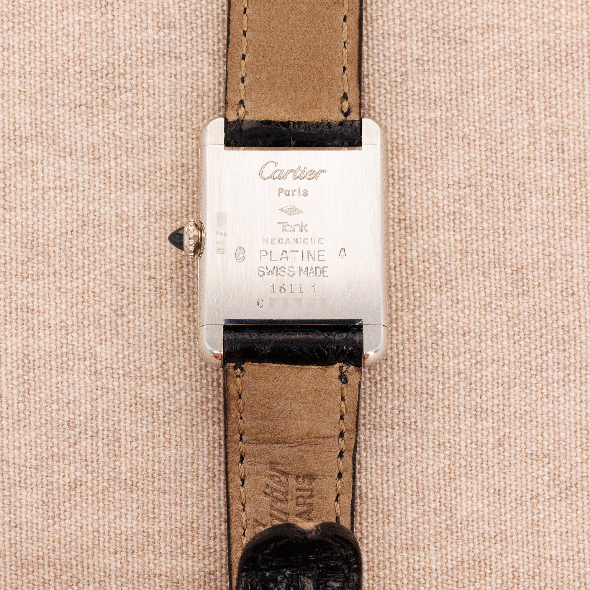 Cartier Platinum Salmon Dial Watch Ref. 1611