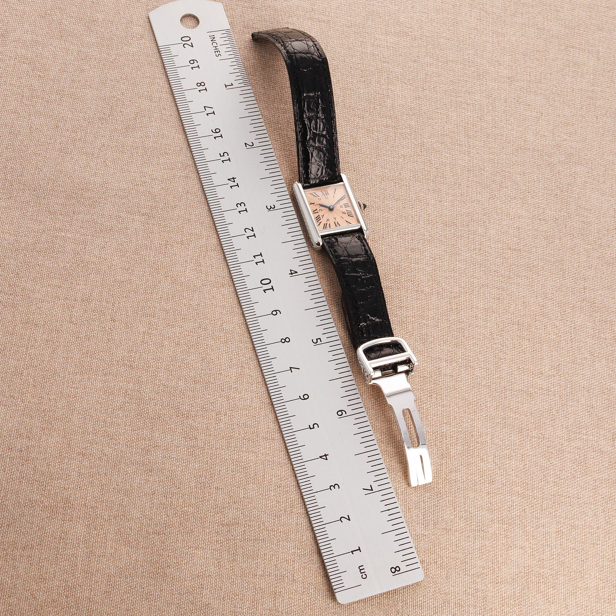 Cartier Platinum Salmon Dial Watch Ref. 1611