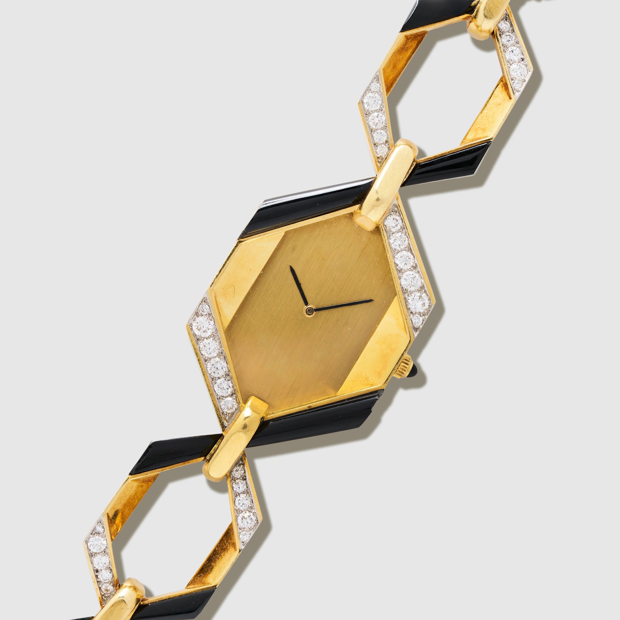 Gerald Genta - Gerald Genta Yellow Gold Onyx & Diamond Watch - The Keystone Watches