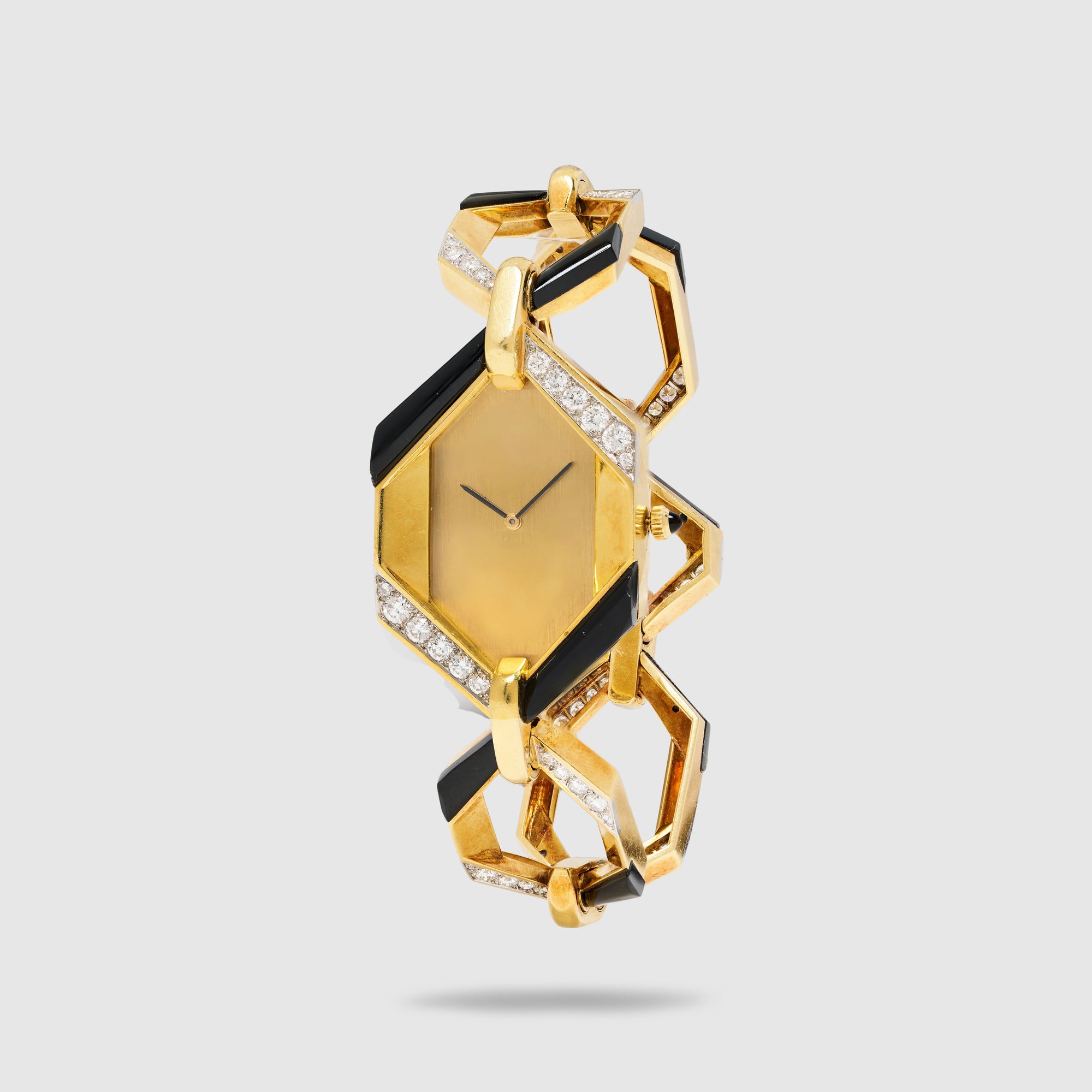 Gerald Genta - Gerald Genta Yellow Gold Onyx & Diamond Watch - The Keystone Watches