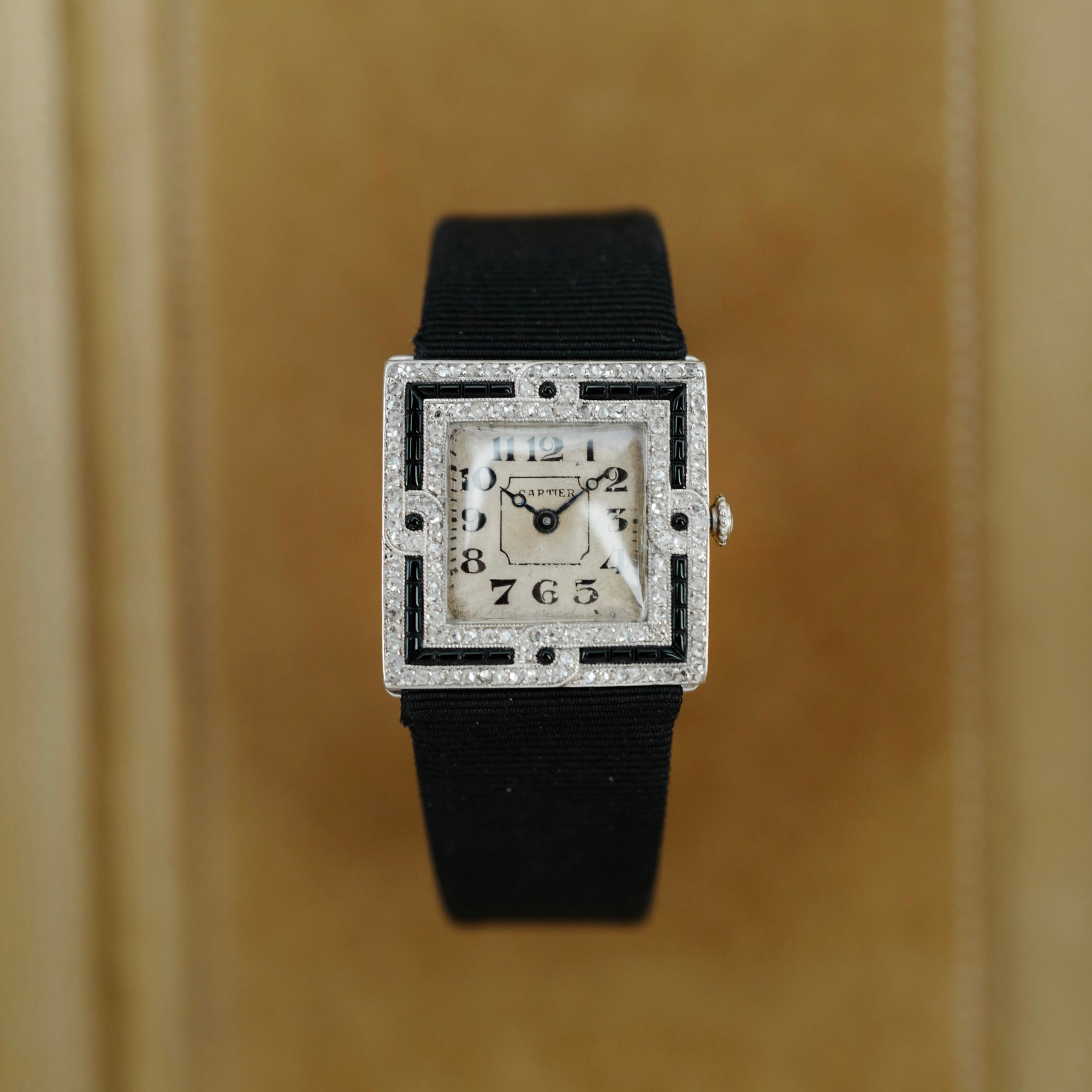 Cartier Platinum Onyx & Diamond Watch, 1910 (New Arrival)