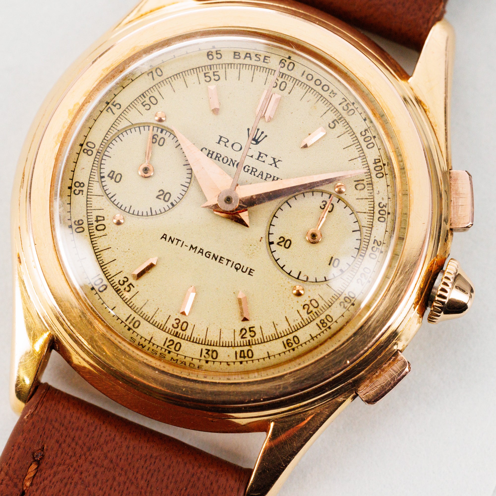 Rolex Rose Gold Chronogrape Anti-Magnetique Piccolino Ref. 3055