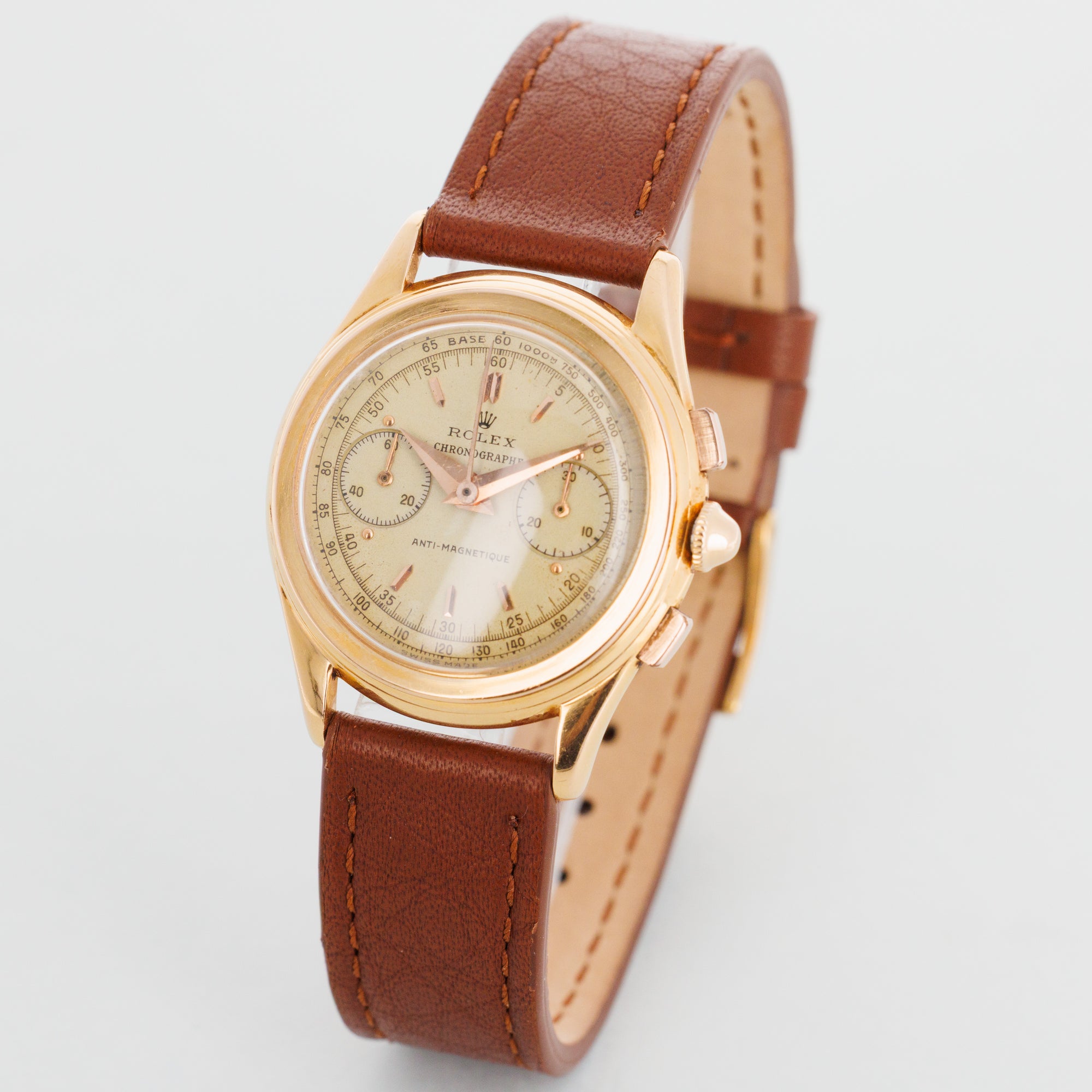 Rolex Rose Gold Chronogrape Anti-Magnetique Piccolino Ref. 3055