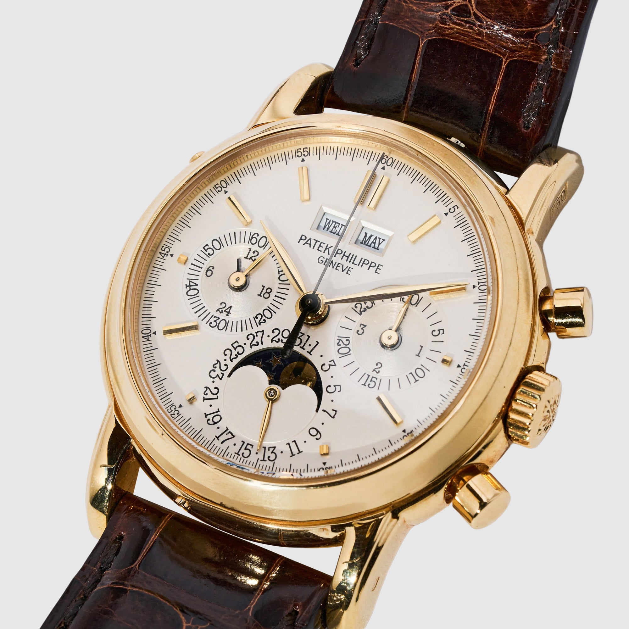 Patek Philippe Yellow Gold Perpetual Calendar Chronograph Ref. 3971, Second Series with Original Box and Papers