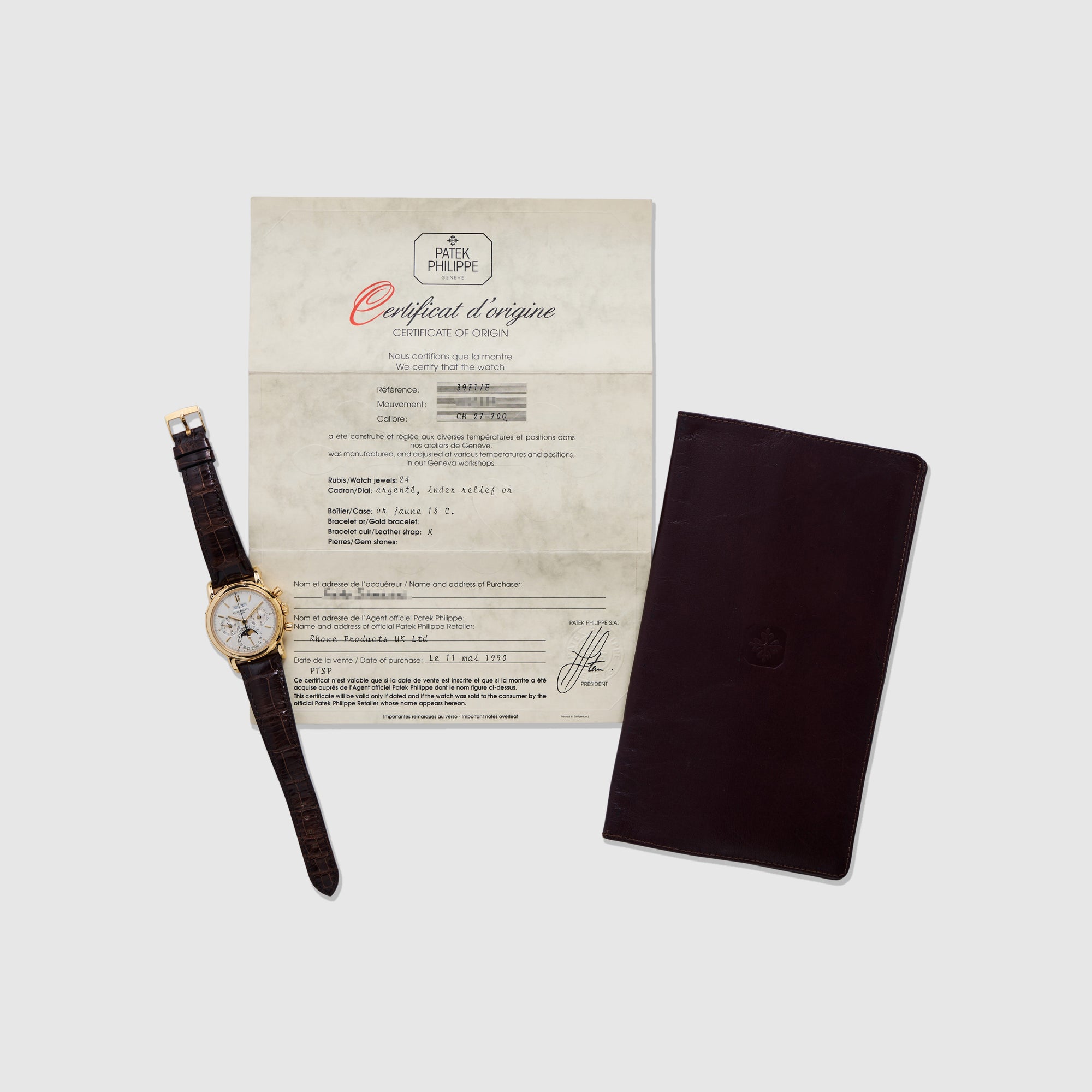 Patek Philippe Yellow Gold Perpetual Calendar Chronograph Ref. 3971, Second Series with Original Box and Papers