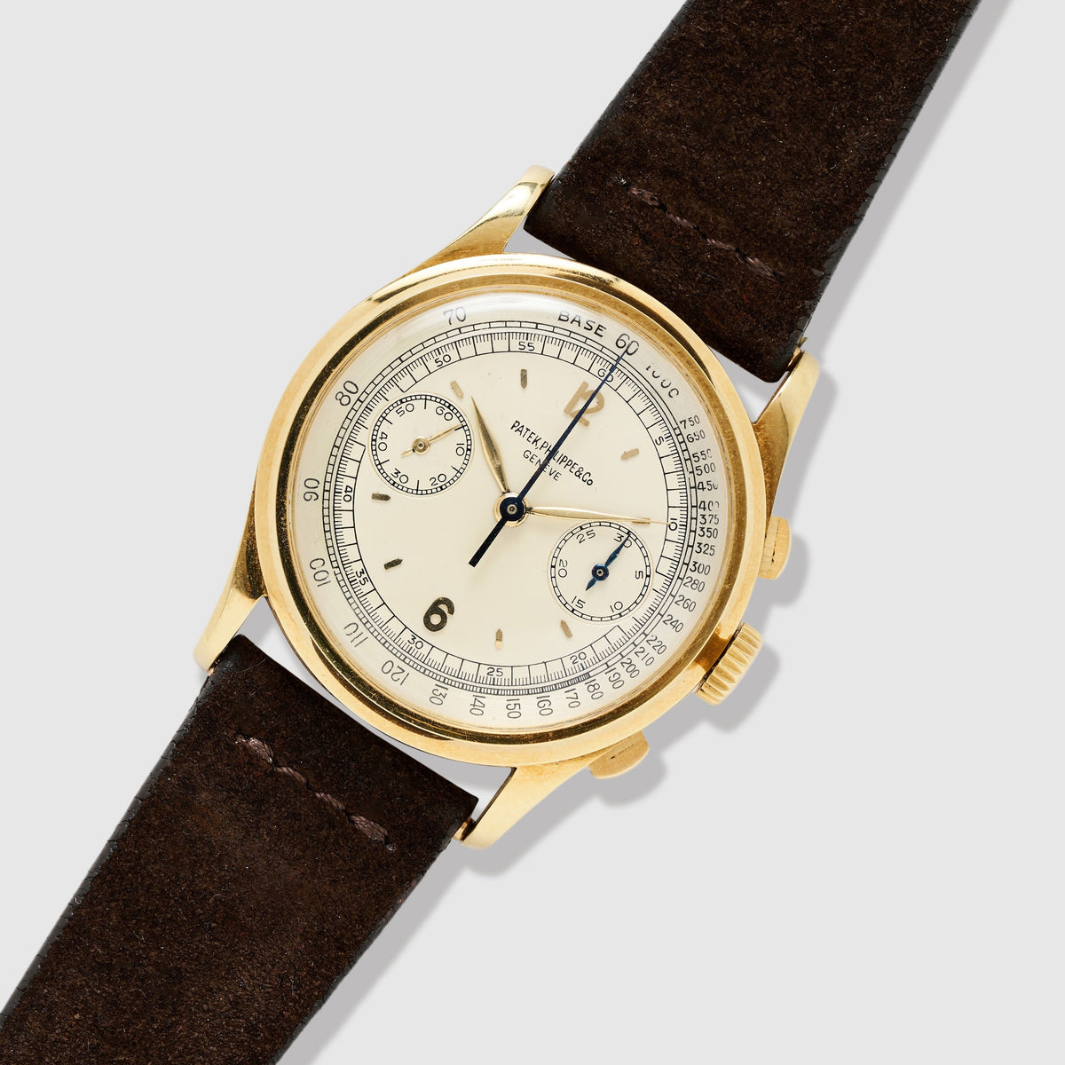 Patek Philippe Yellow Gold Chronograph Two-Tone Dial, Ref. 530 Outstanding Original Condition
