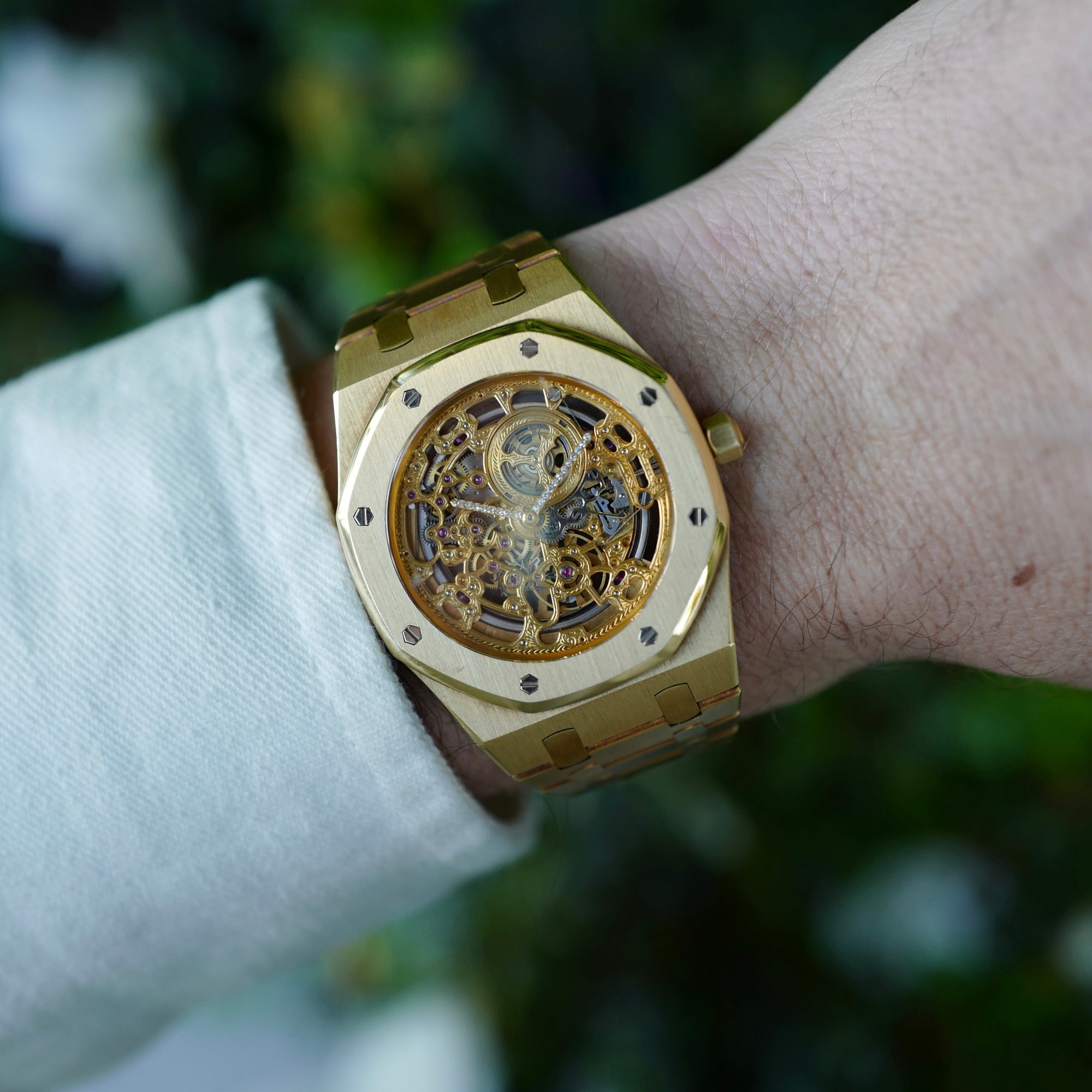Audemars Piguet Yellow Gold Royal Oak Skeleton Watch Ref. 14789BA