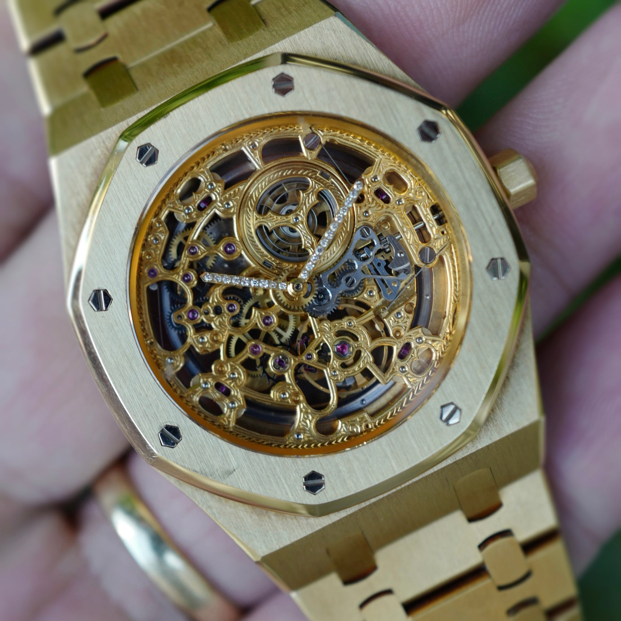 Audemars Piguet Yellow Gold Royal Oak Skeleton Watch Ref. 14789BA