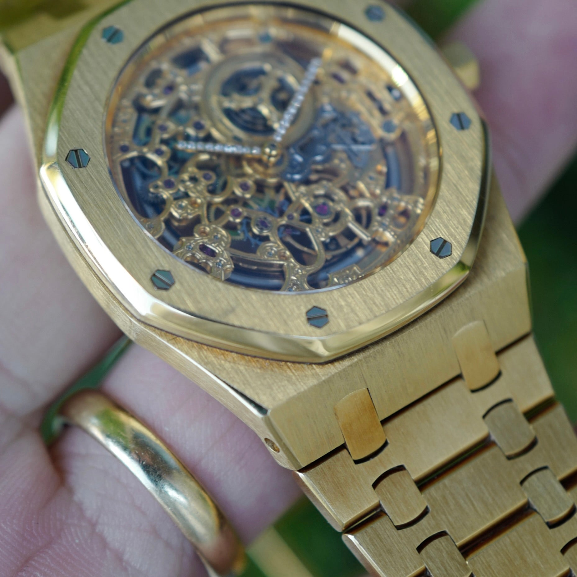 Audemars Piguet Yellow Gold Royal Oak Skeleton Watch Ref. 14789BA