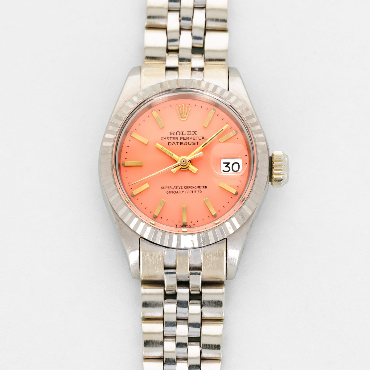 Rolex White Gold Datejust Ref. 6917 with Pink Stella