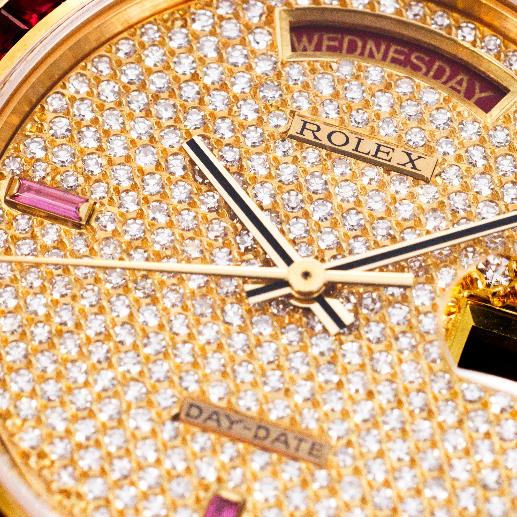Rolex Yellow Gold Day-Date Ruby & Diamond Watch Ref. 18068